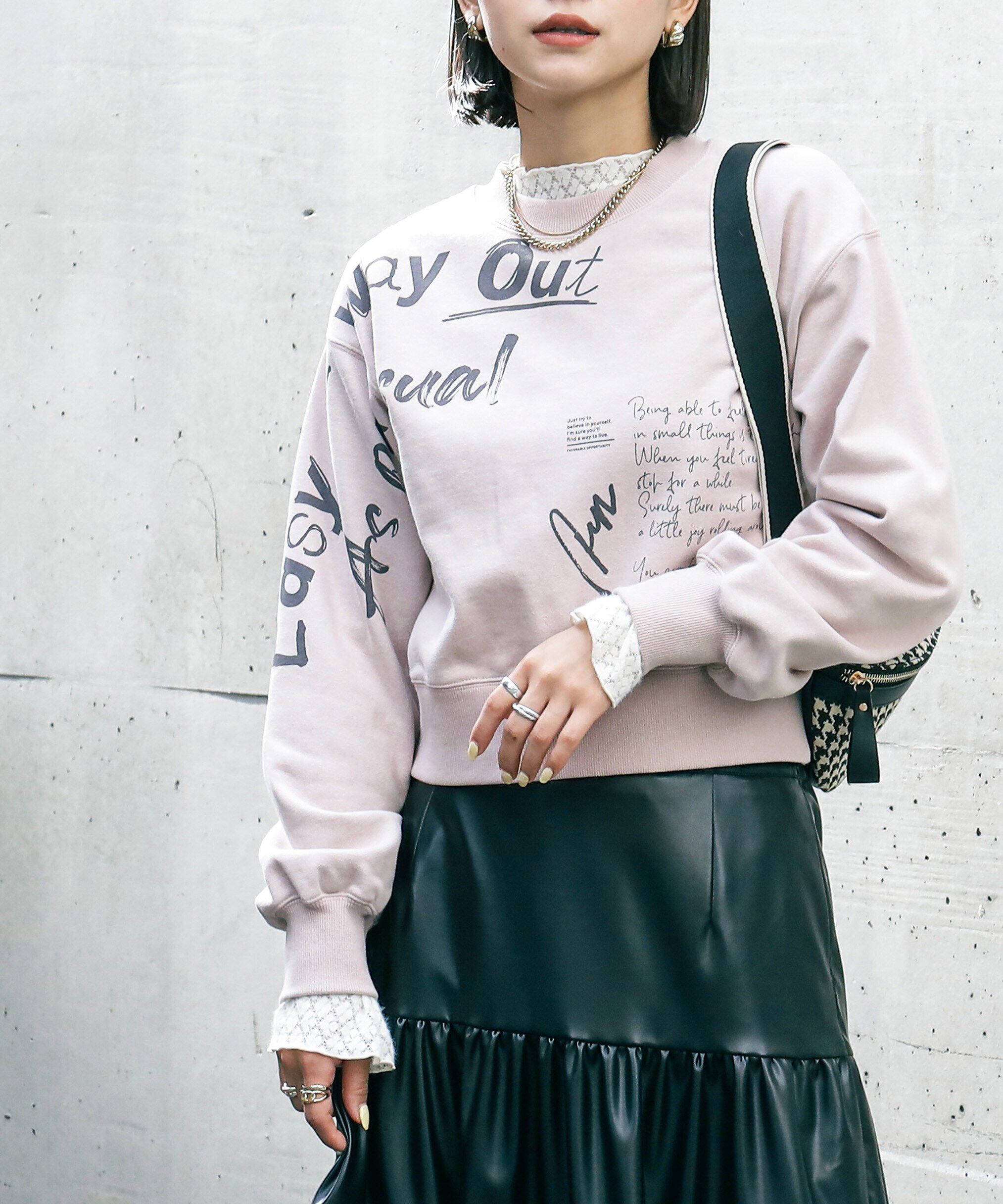  「ブラッシュロゴプリントコンパクトスウェット」|Tシャツ・カットソー|ピンク