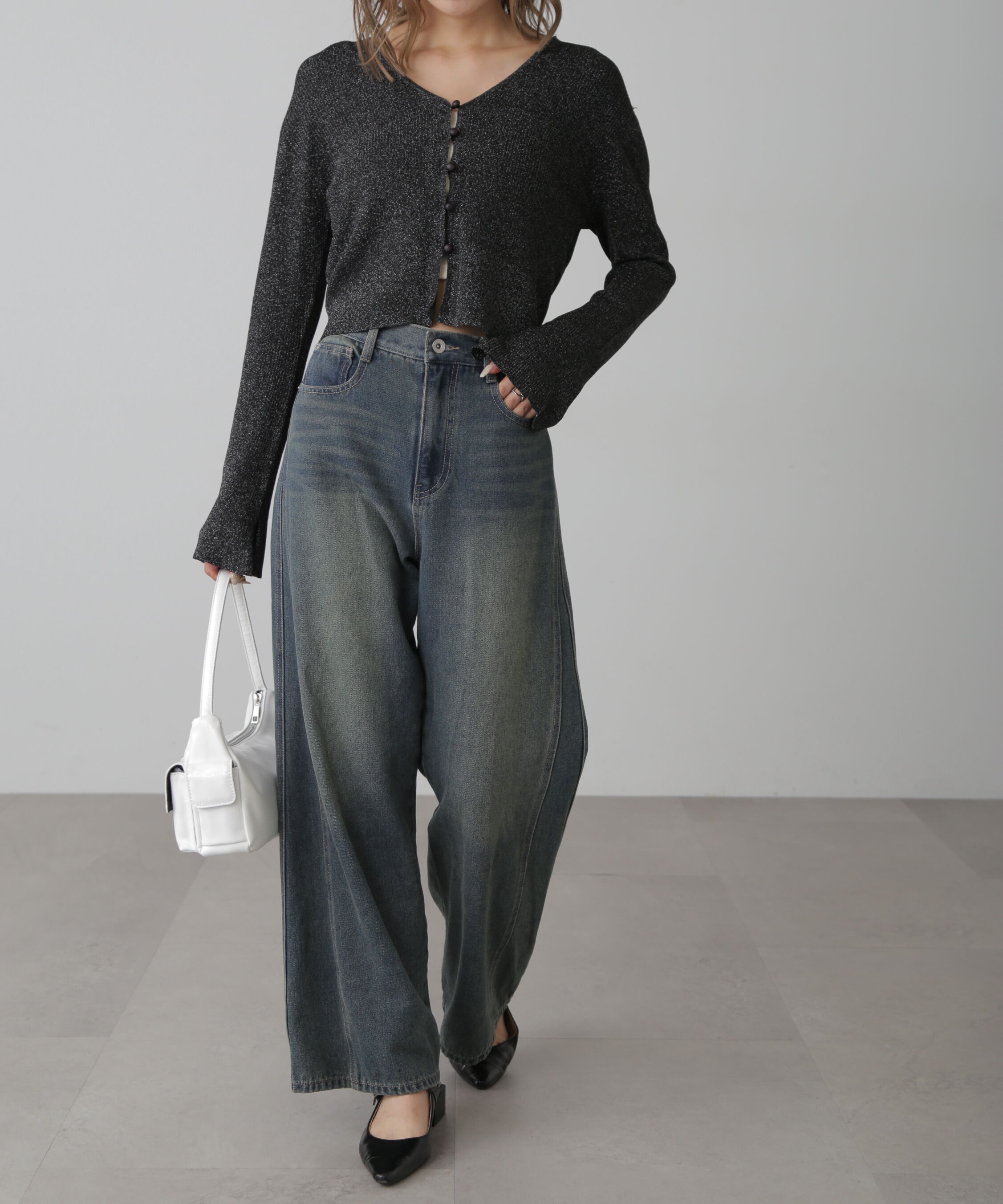  「[XS-Lサイズ展開]サイドパネルヴィンテージライクワイドデニム」|その他|