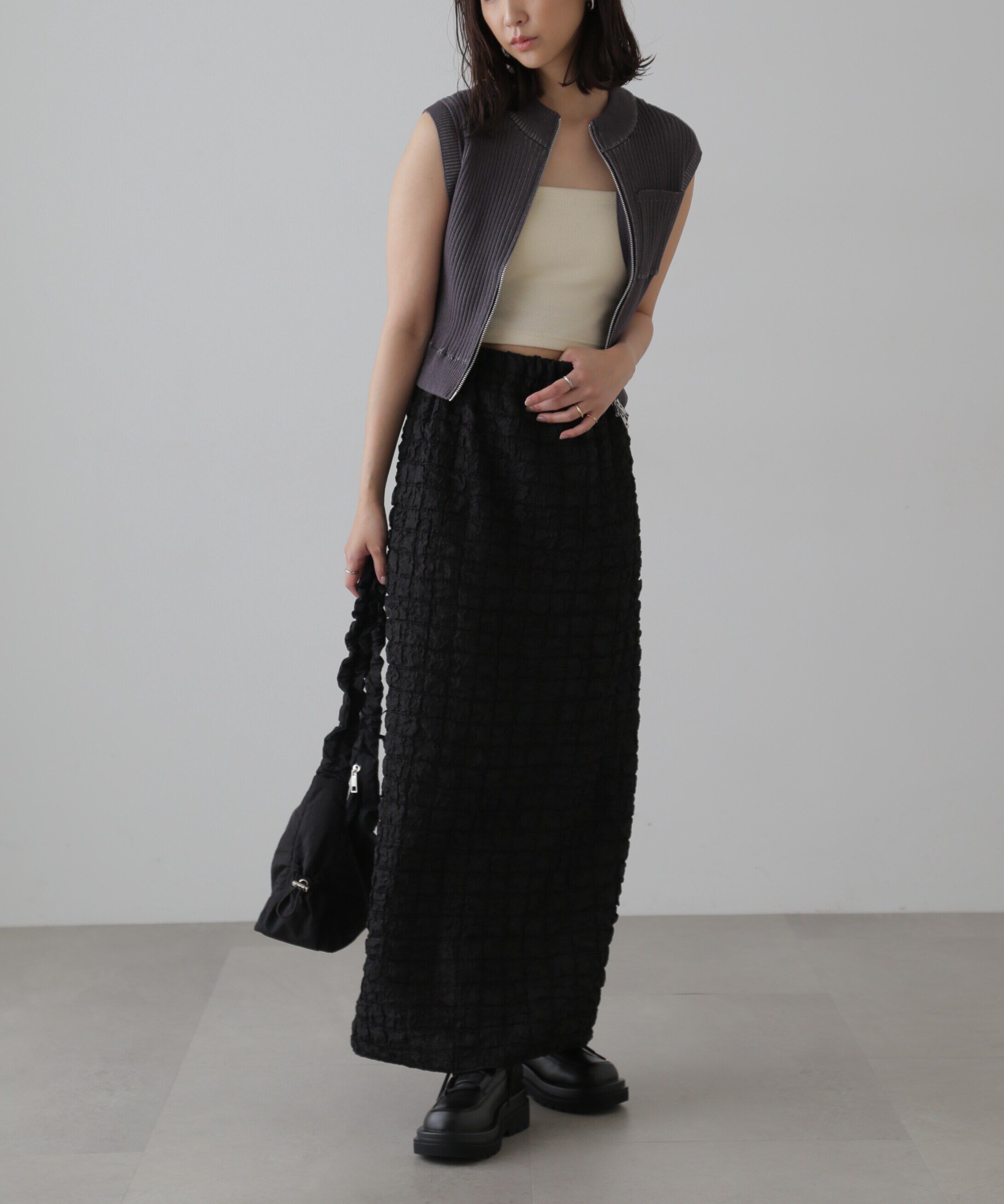  「ぽこぽこナロースカート」|スカート|