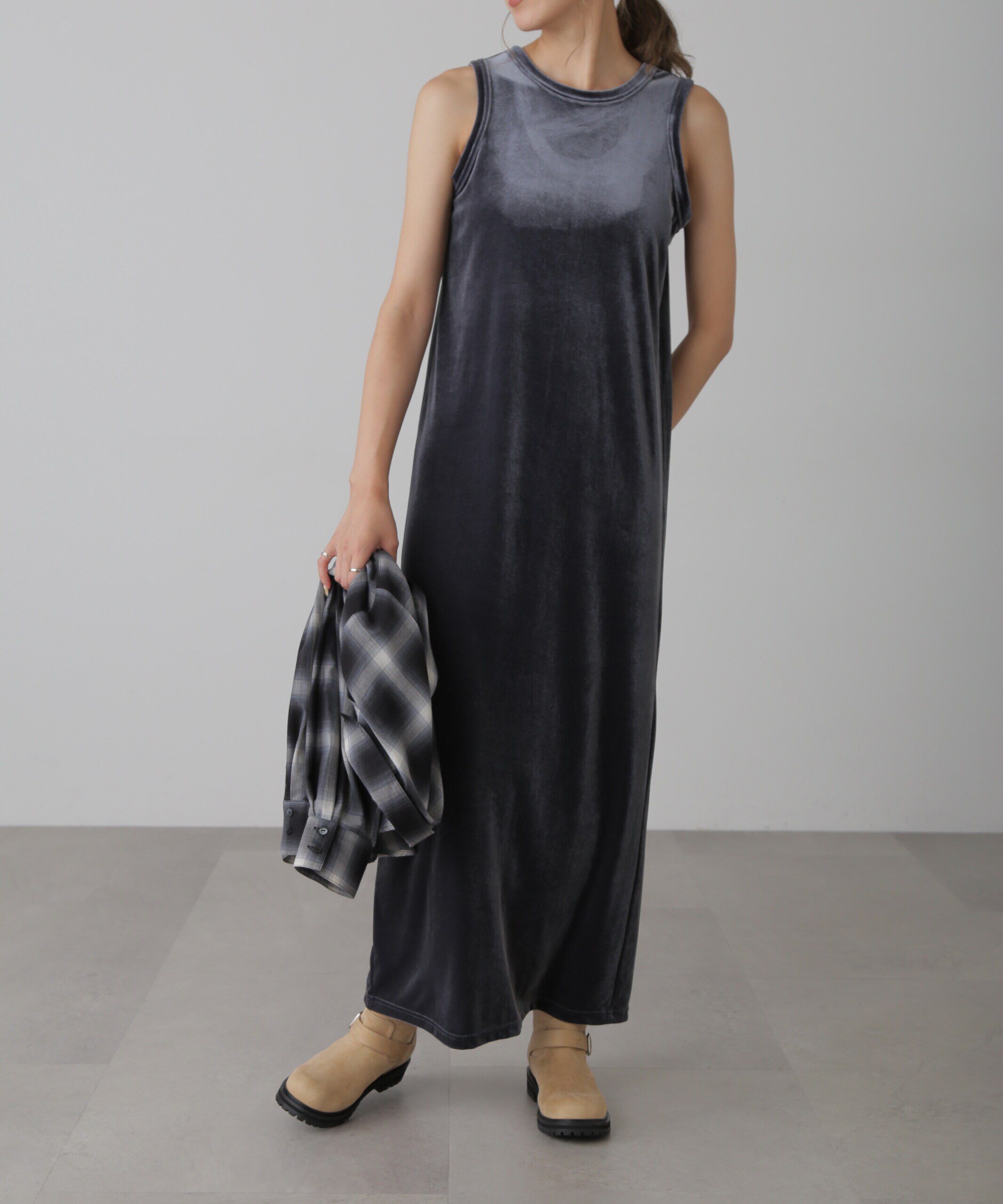  「ベロアアメスリタンクトップワンピース」|ワンピース|