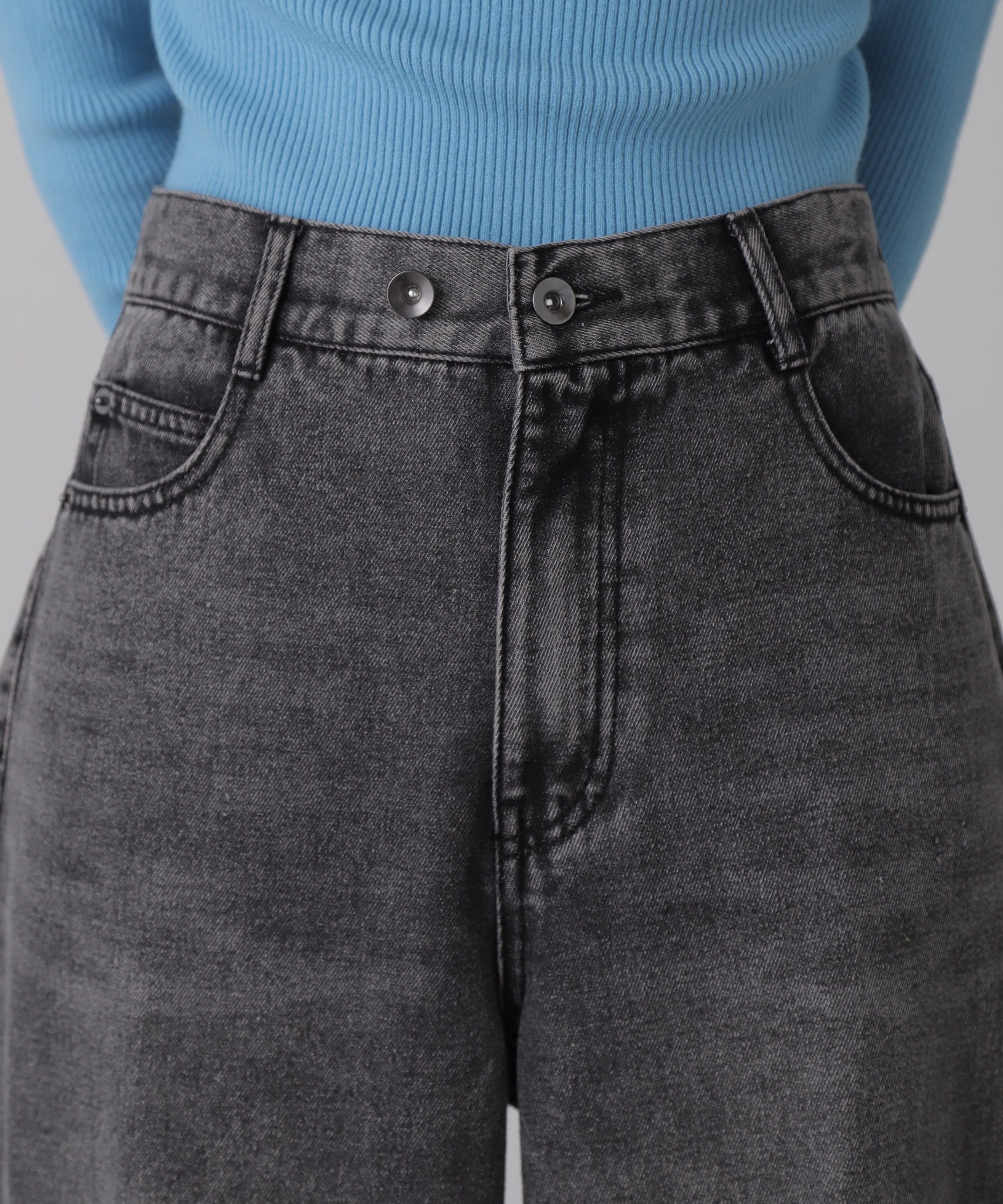  「裾ボタン2wayバギーデニムパンツ」|その他|