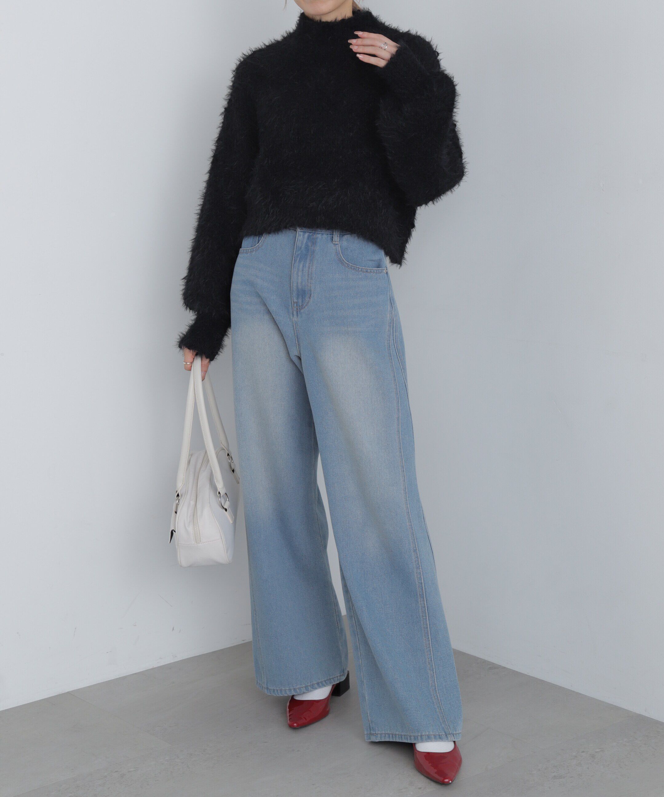  「フェザーモールポップコーンミックスニット」|ニット・セーター|