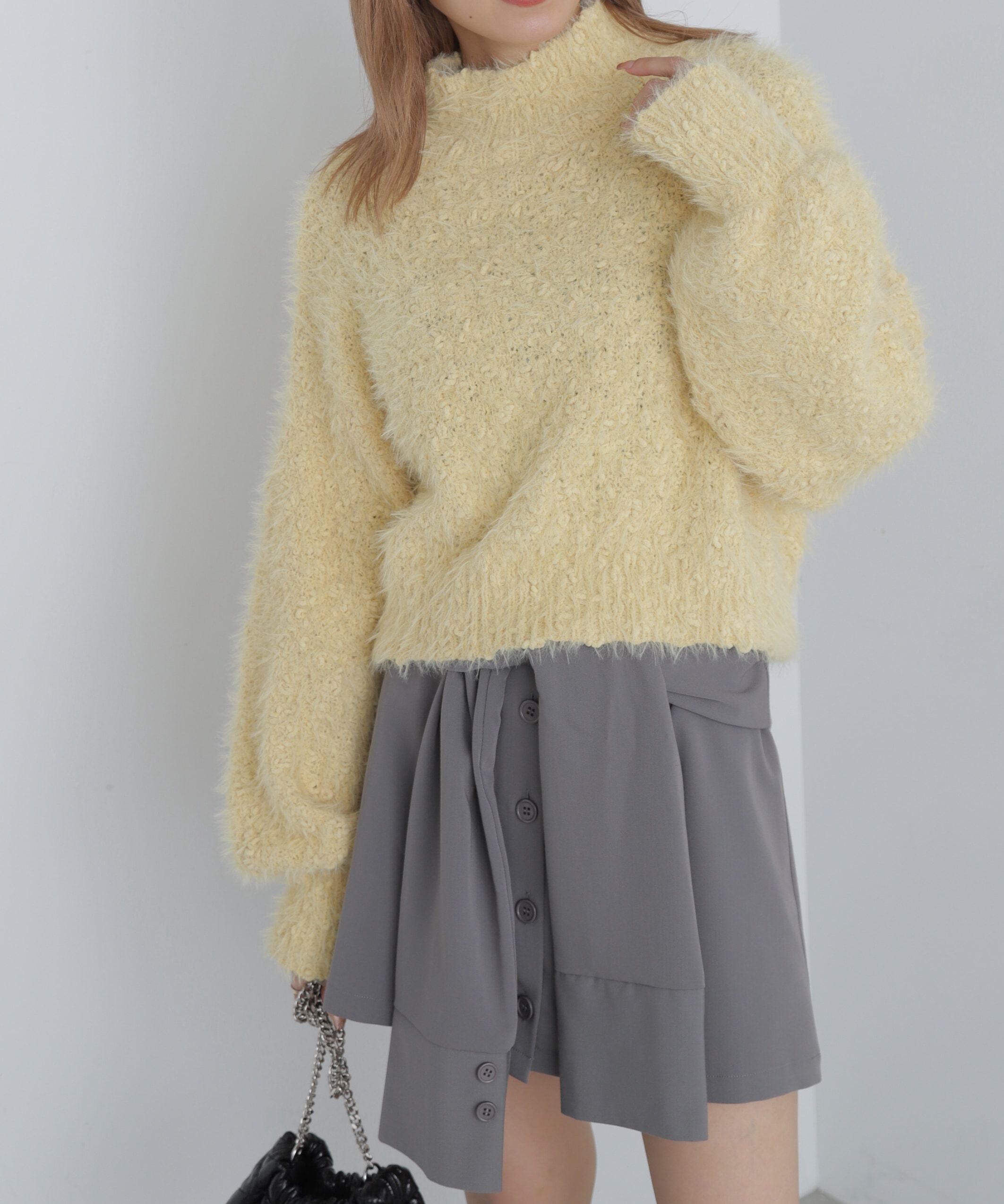  「フェザーモールポップコーンミックスニット」|ニット・セーター|