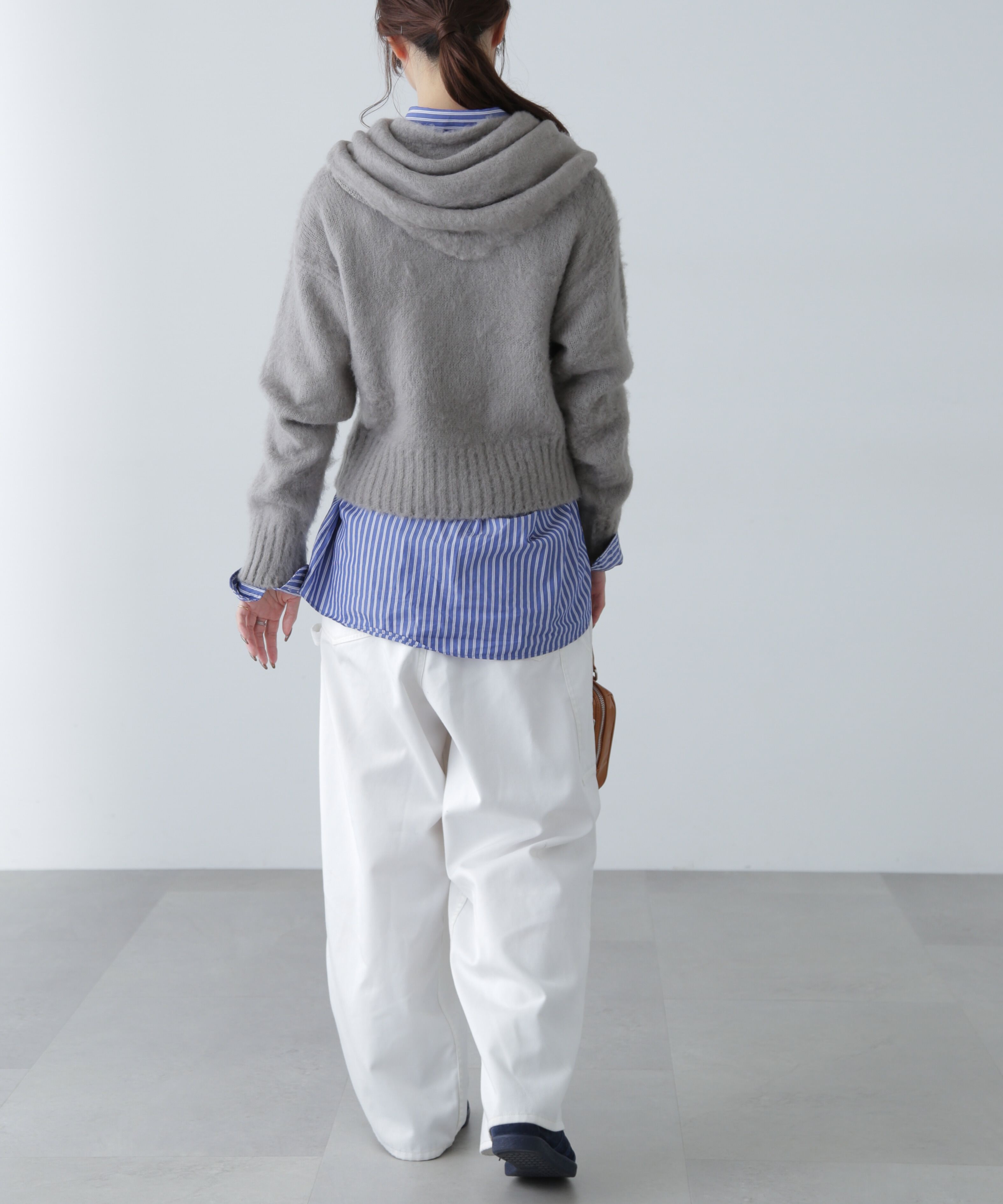  「スカーフ付きシャギーニット」|ニット・セーター|