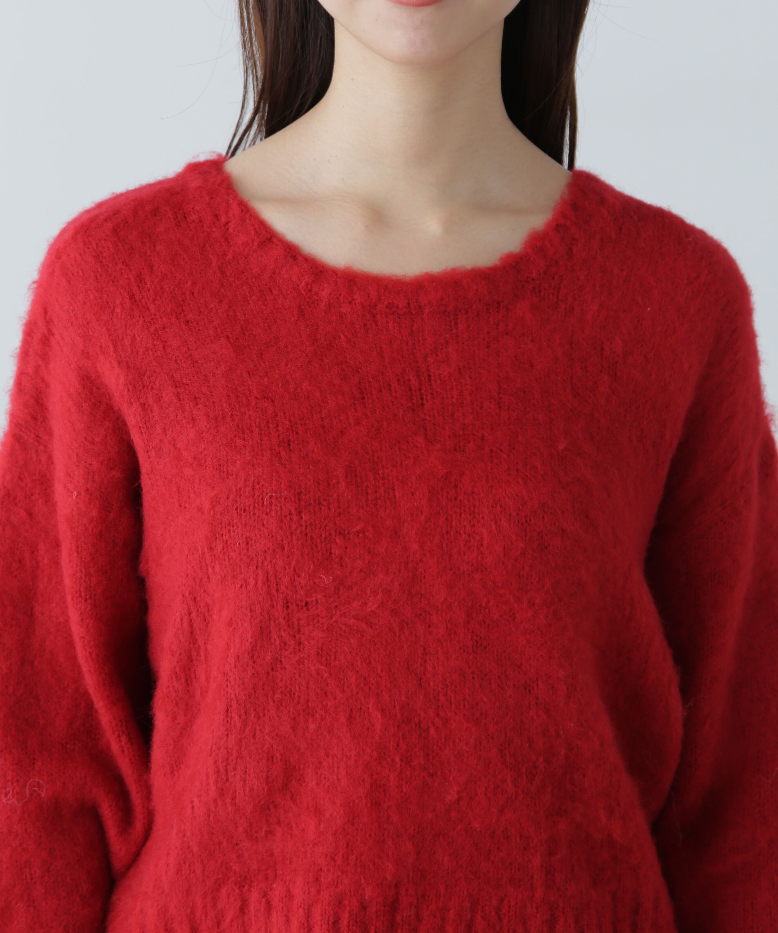  「スカーフ付きシャギーニット」|ニット・セーター|