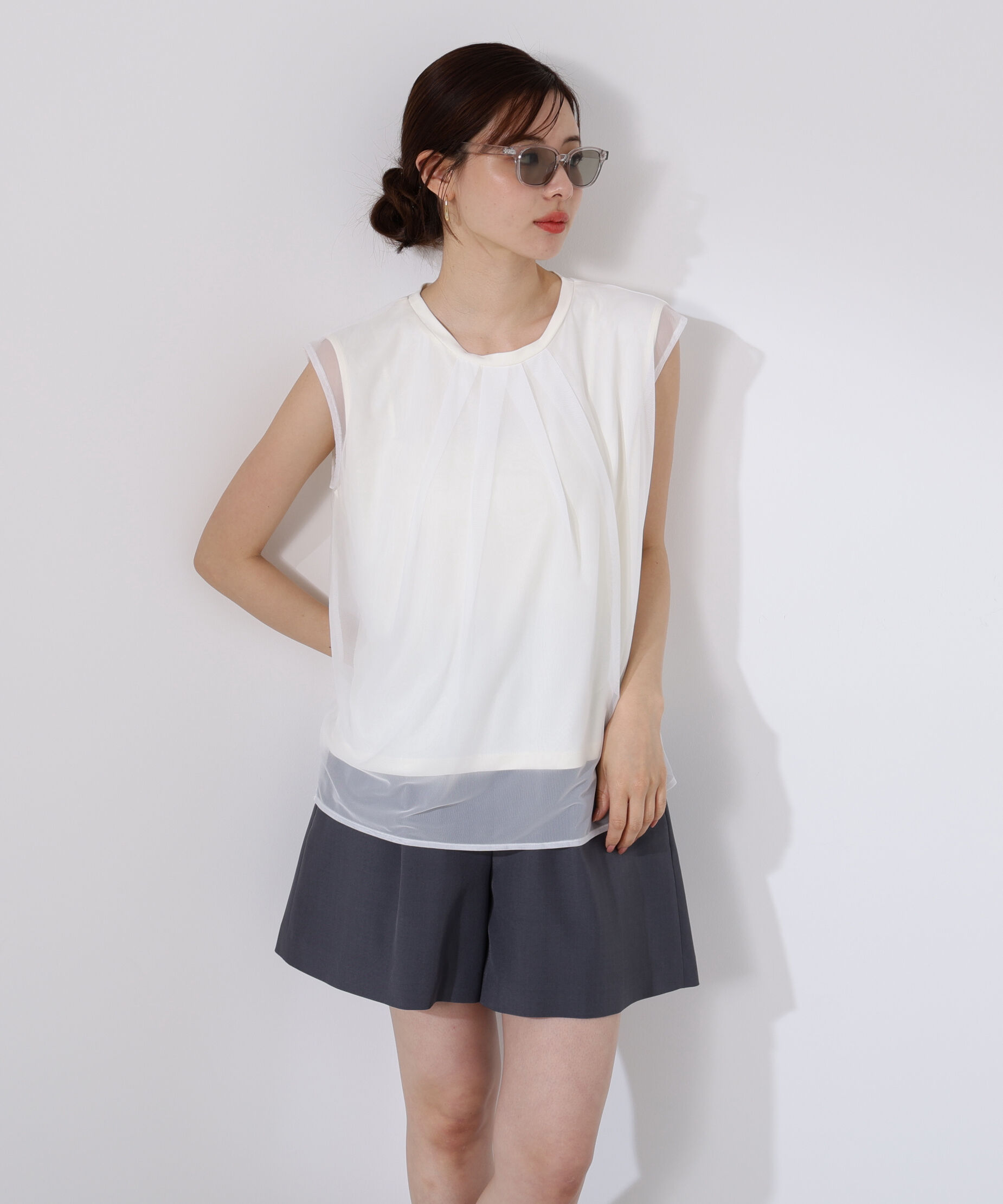 PROPORTION BODY DRESSING「タックショートパンツ」|その他|チャコール2