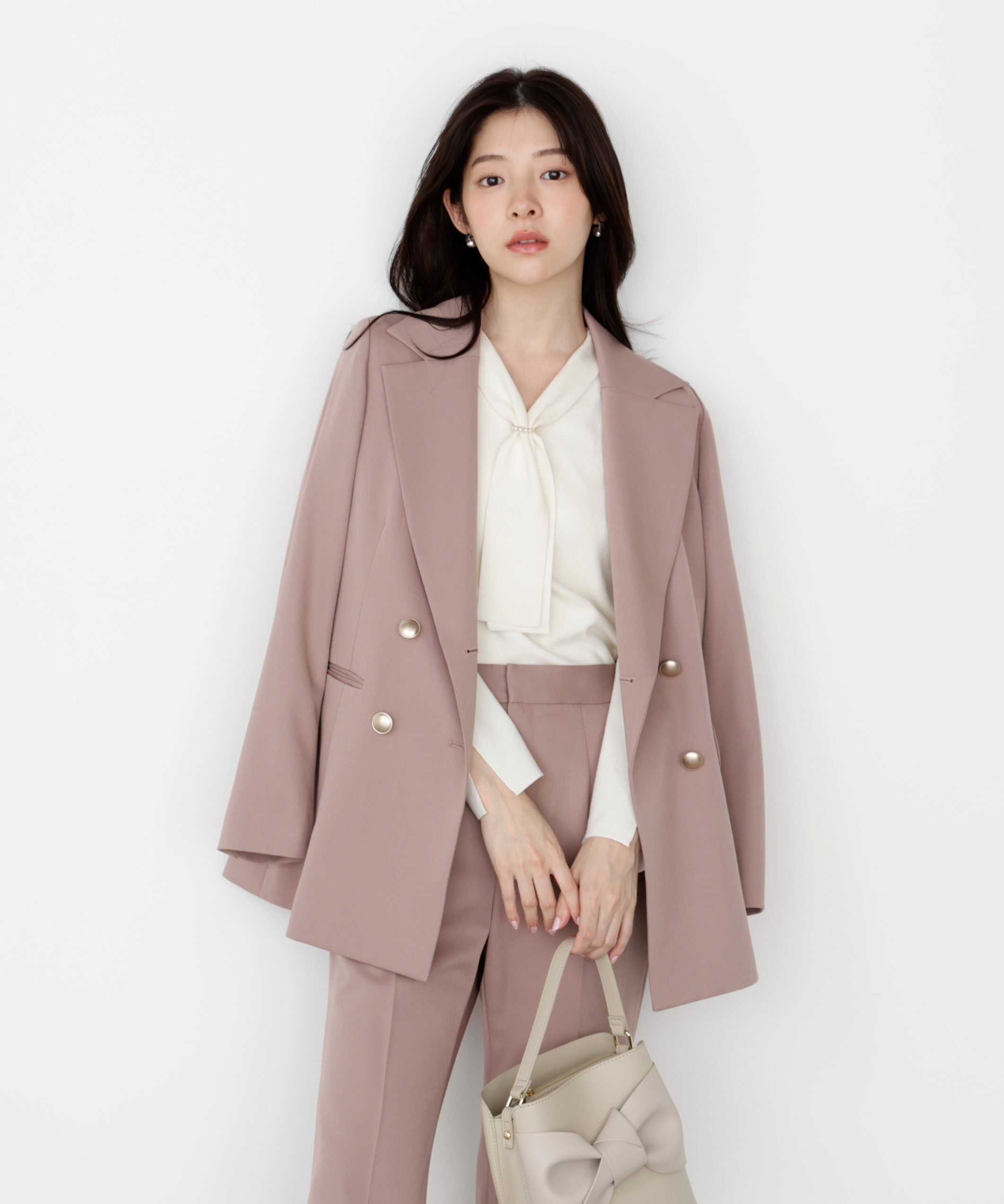 PROPORTION BODY DRESSING「パールリングボウタイニット 25AW」|ニット・セーター|