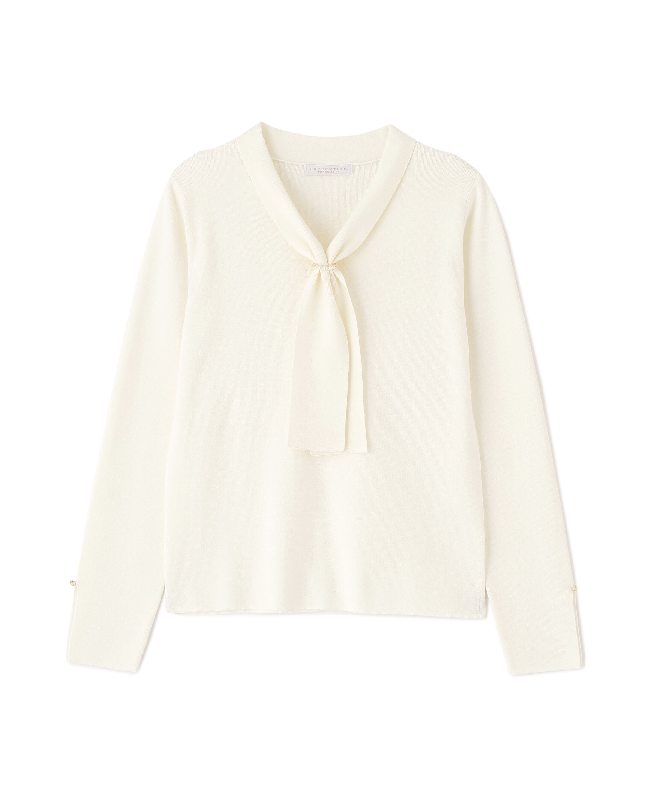 PROPORTION BODY DRESSING「パールリングボウタイニット 25AW」|ニット・セーター|