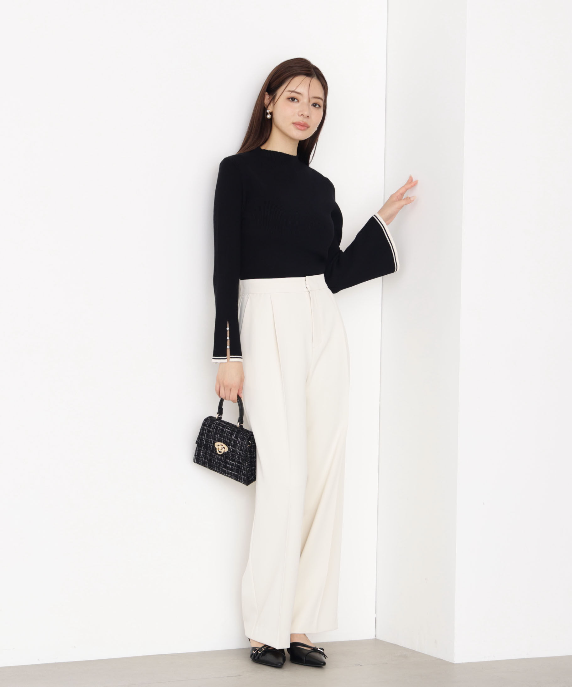 PROPORTION BODY DRESSING「＜ハンドウォッシャブル＞スタンドネックリブニット 25AW」|ニット・セーター|