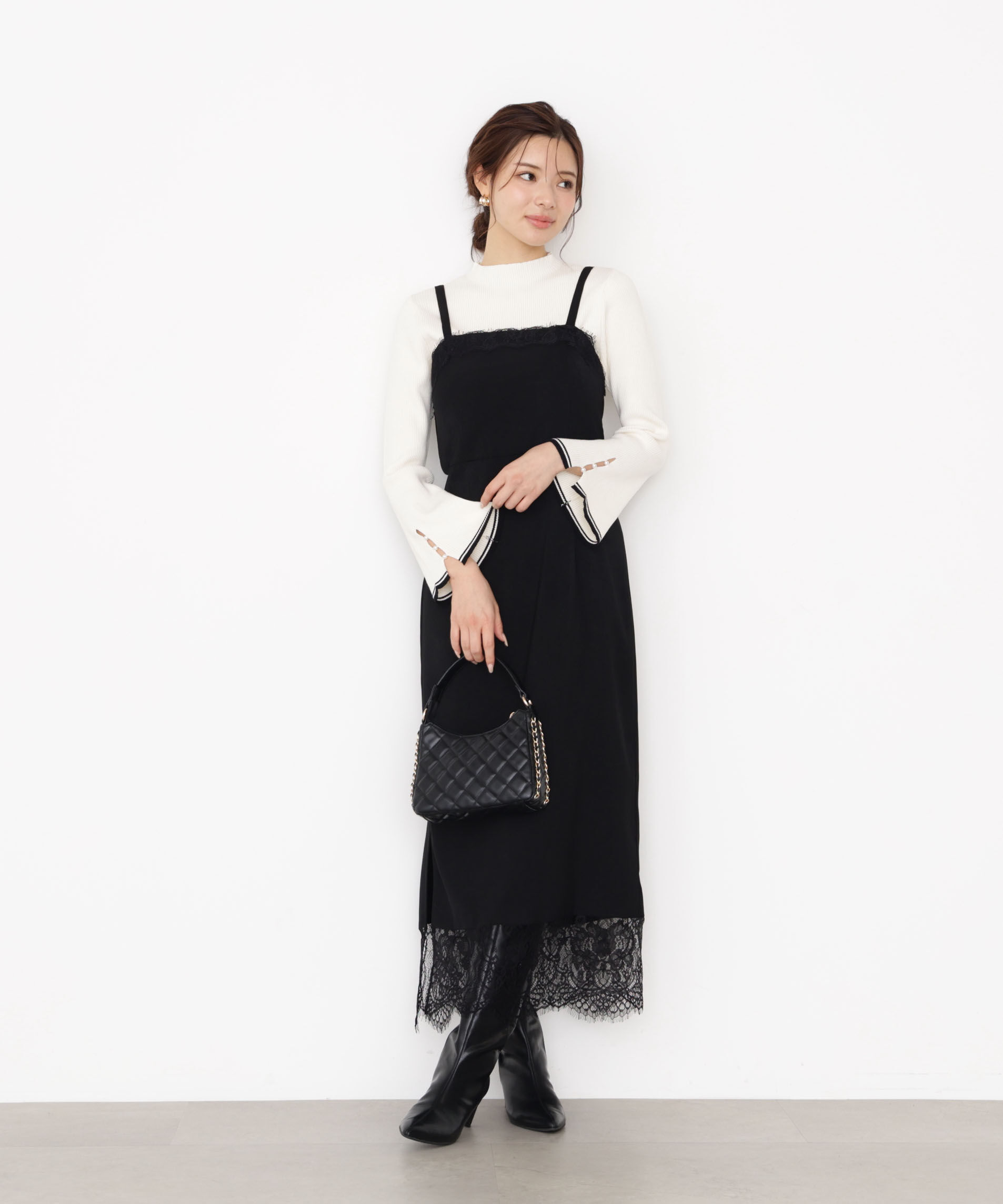 PROPORTION BODY DRESSING「＜ハンドウォッシャブル＞スタンドネックリブニット 25AW」|ニット・セーター|