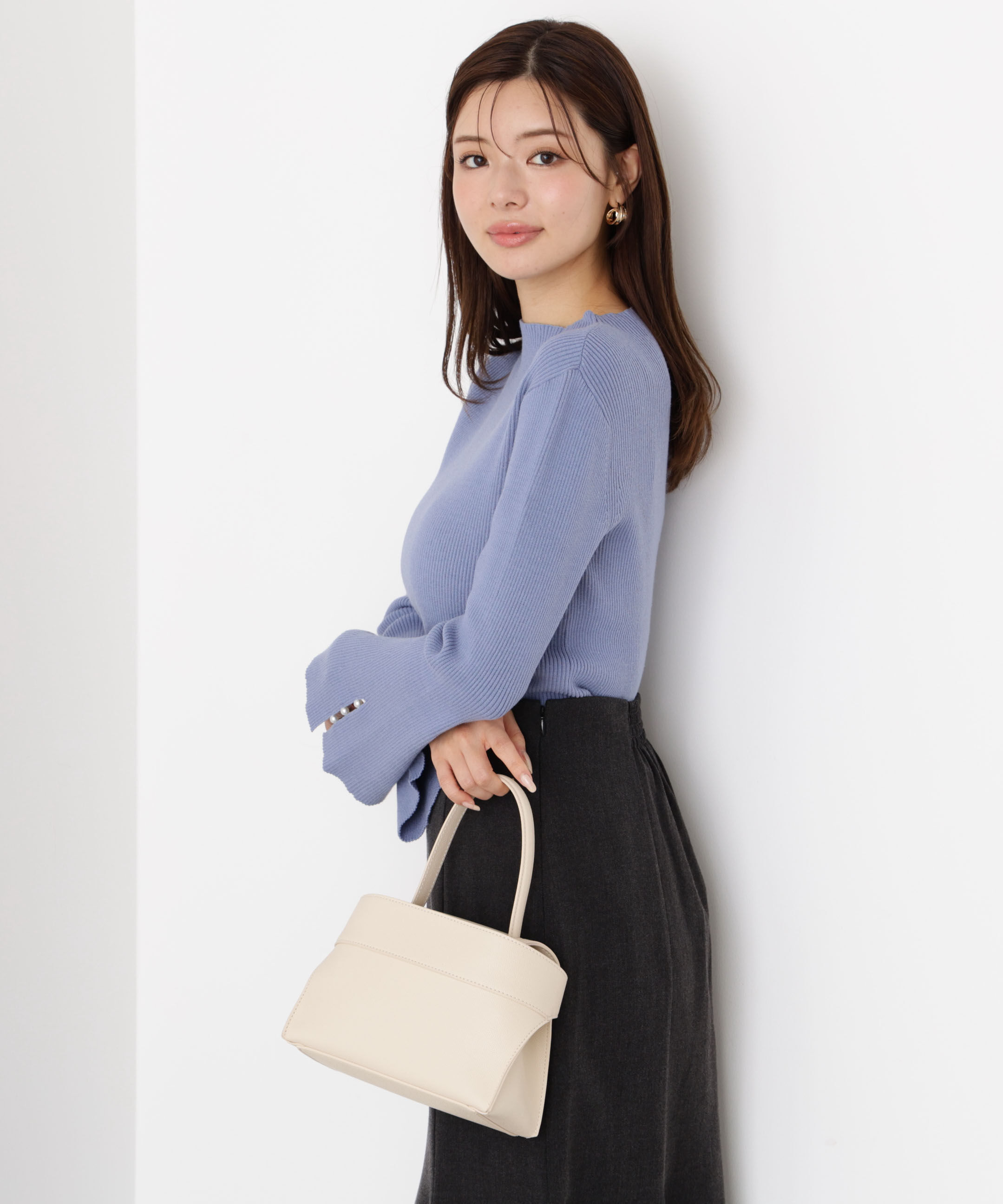 PROPORTION BODY DRESSING「＜ハンドウォッシャブル＞スタンドネックリブニット 25AW」|ニット・セーター|