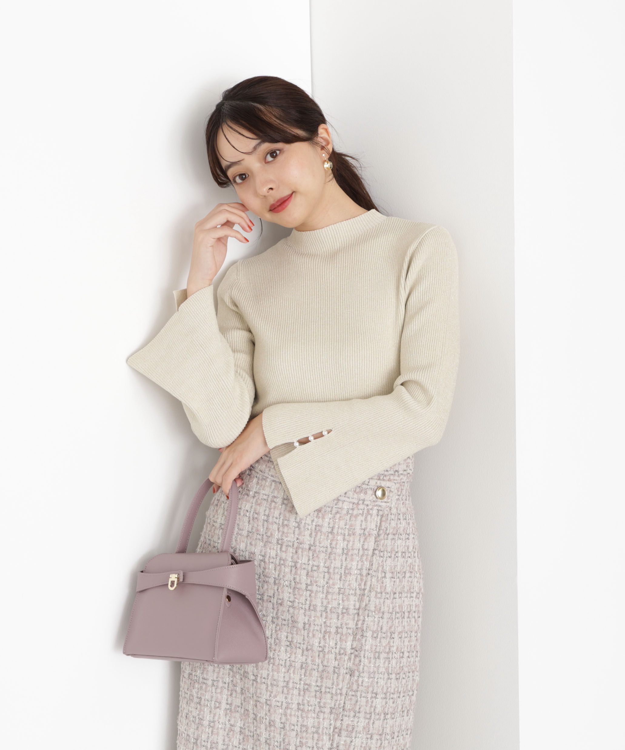 PROPORTION BODY DRESSING「＜ハンドウォッシャブル＞スタンドネックリブニット 25AW」|ニット・セーター|