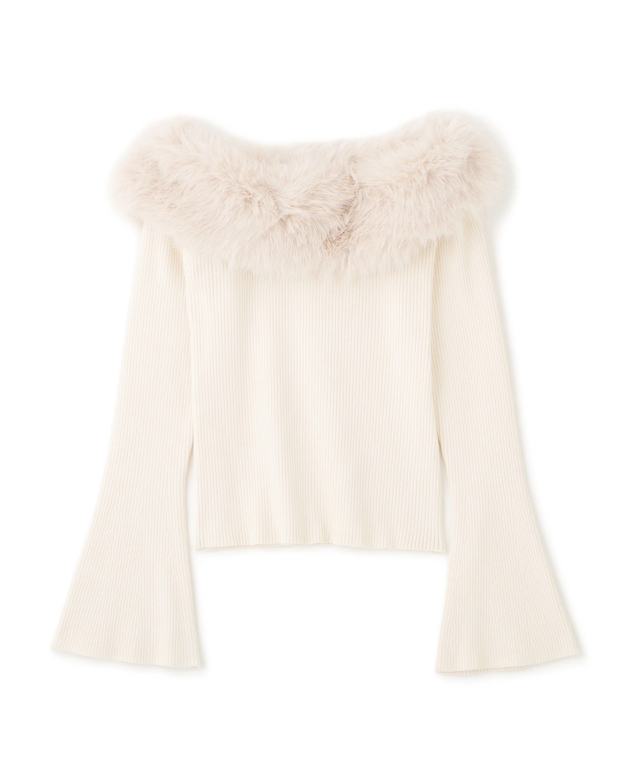 PROPORTION BODY DRESSING「フェイクファー付きオフショルニット 25AW」|ニット・セーター|