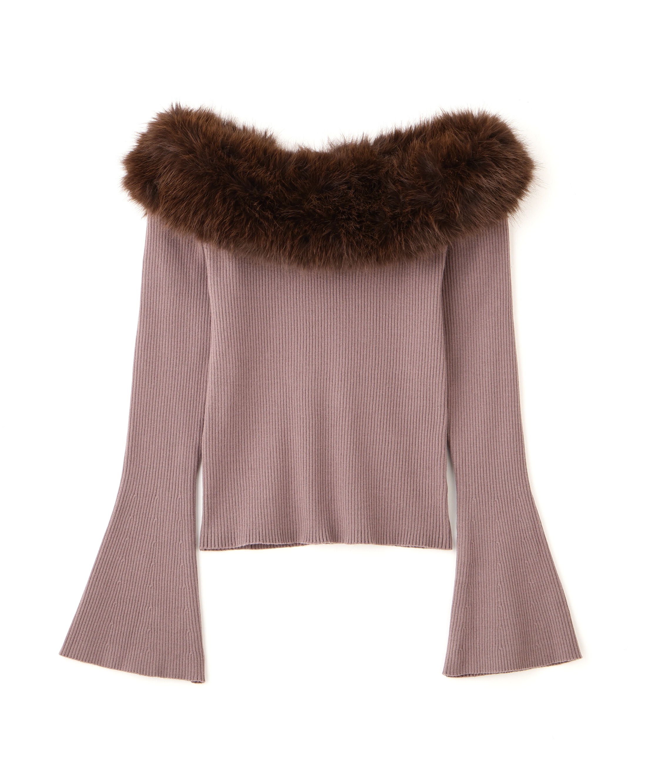 PROPORTION BODY DRESSING「フェイクファー付きオフショルニット 25AW」|ニット・セーター|