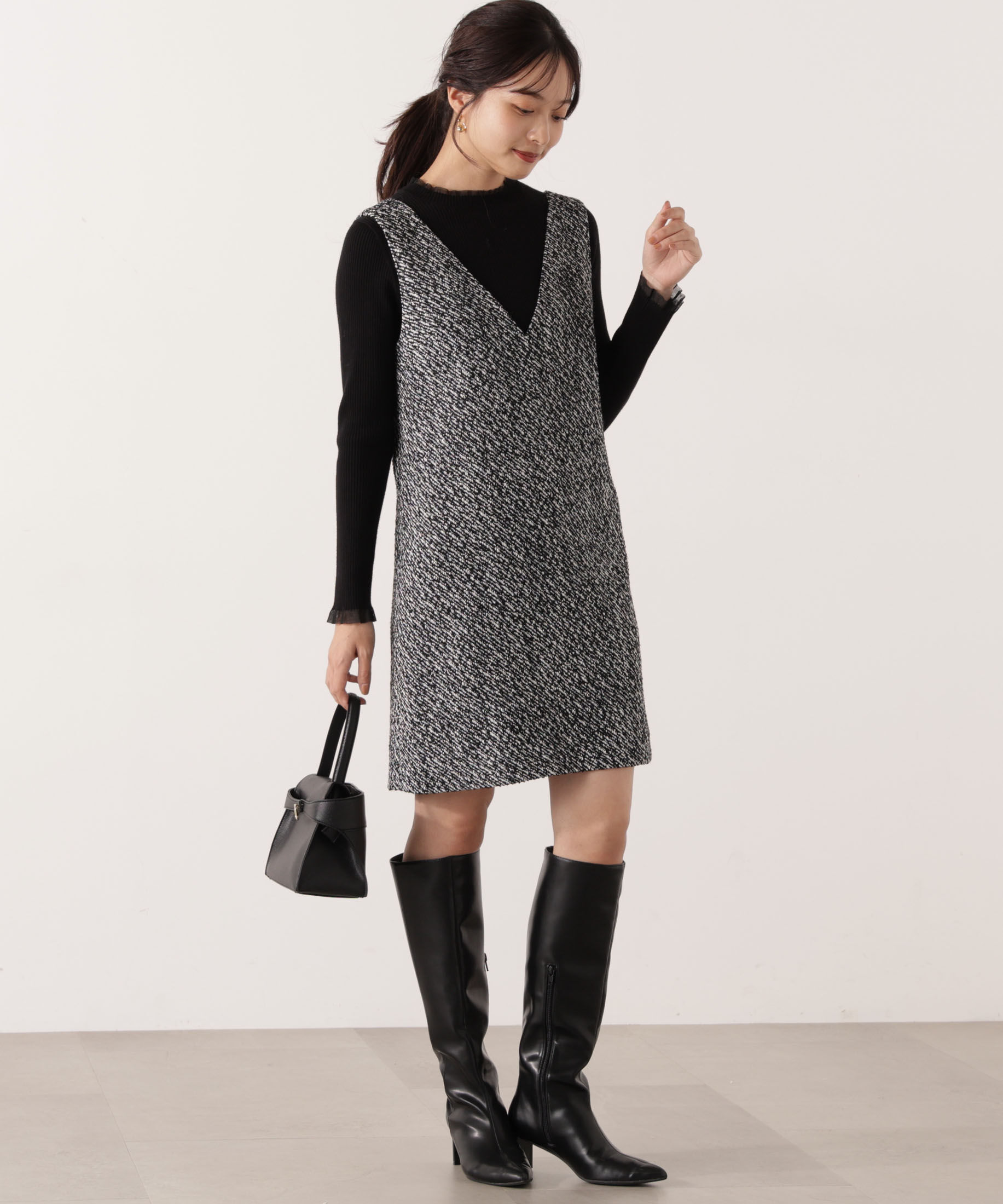 PROPORTION BODY DRESSING「部分シアーリブニット 25AW 」|ニット・セーター|