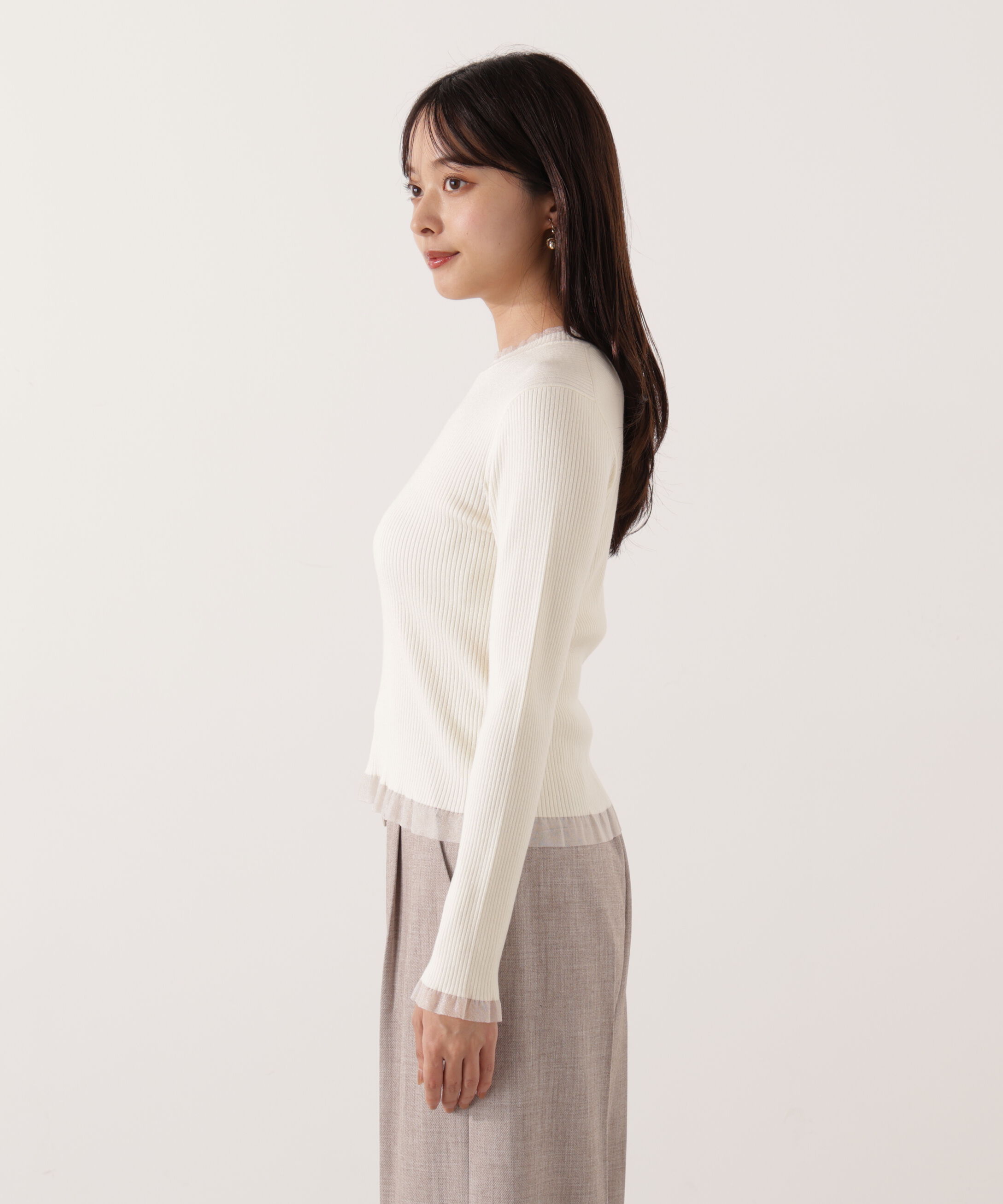 PROPORTION BODY DRESSING「部分シアーリブニット 25AW 」|ニット・セーター|