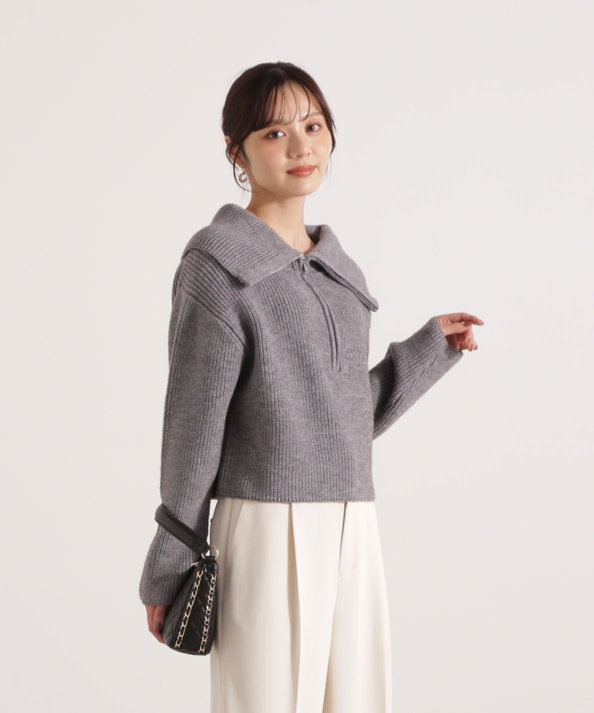 PROPORTION BODY DRESSING「ビッグカラー畔ニット 25AW」|ニット・セーター|