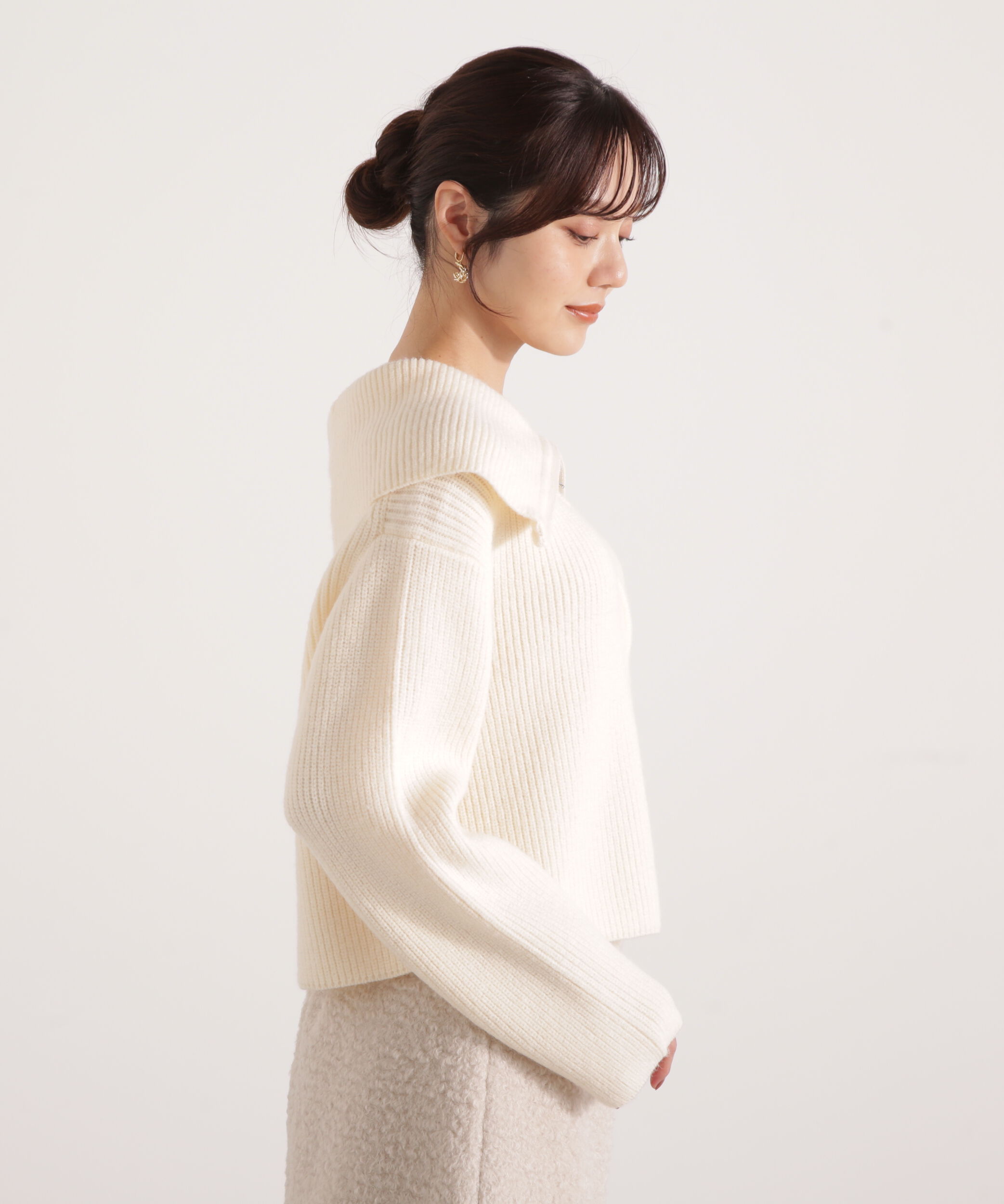 PROPORTION BODY DRESSING「ビッグカラー畔ニット 25AW」|ニット・セーター|