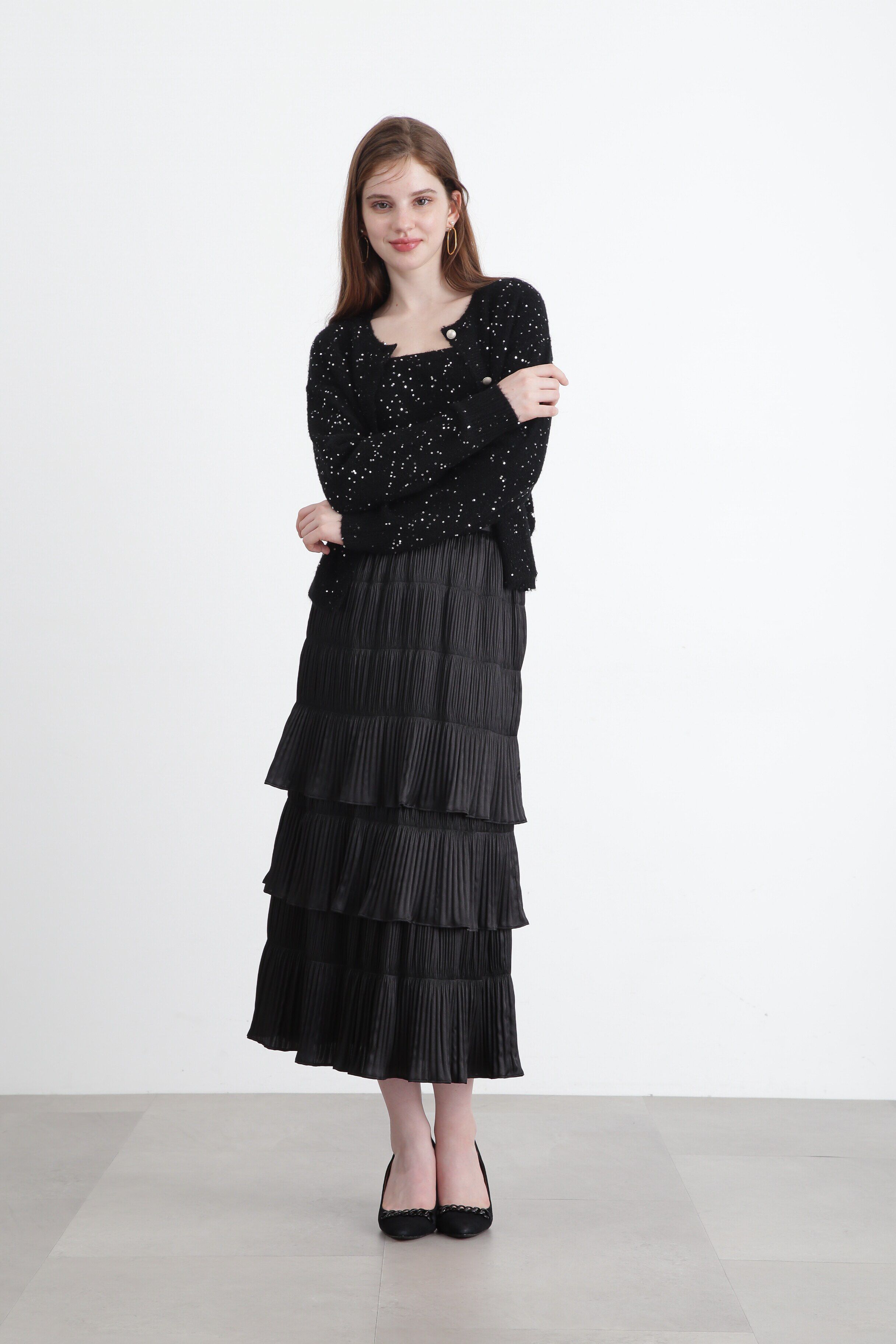  「◆クリスタルプリーツティアードスカート」|スカート|