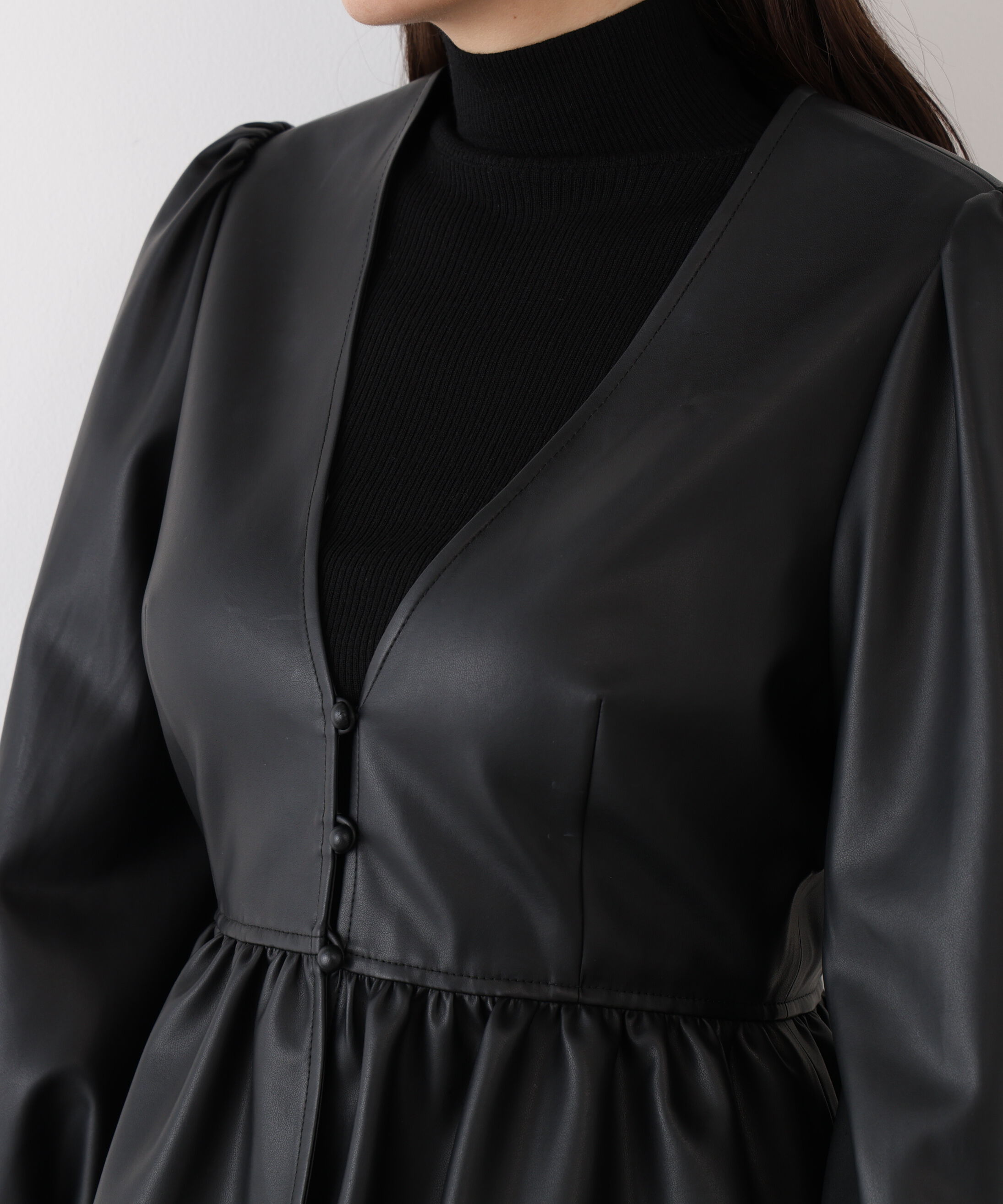  「◆フォーレザーペプラムブラウス」|シャツ・ブラウス|