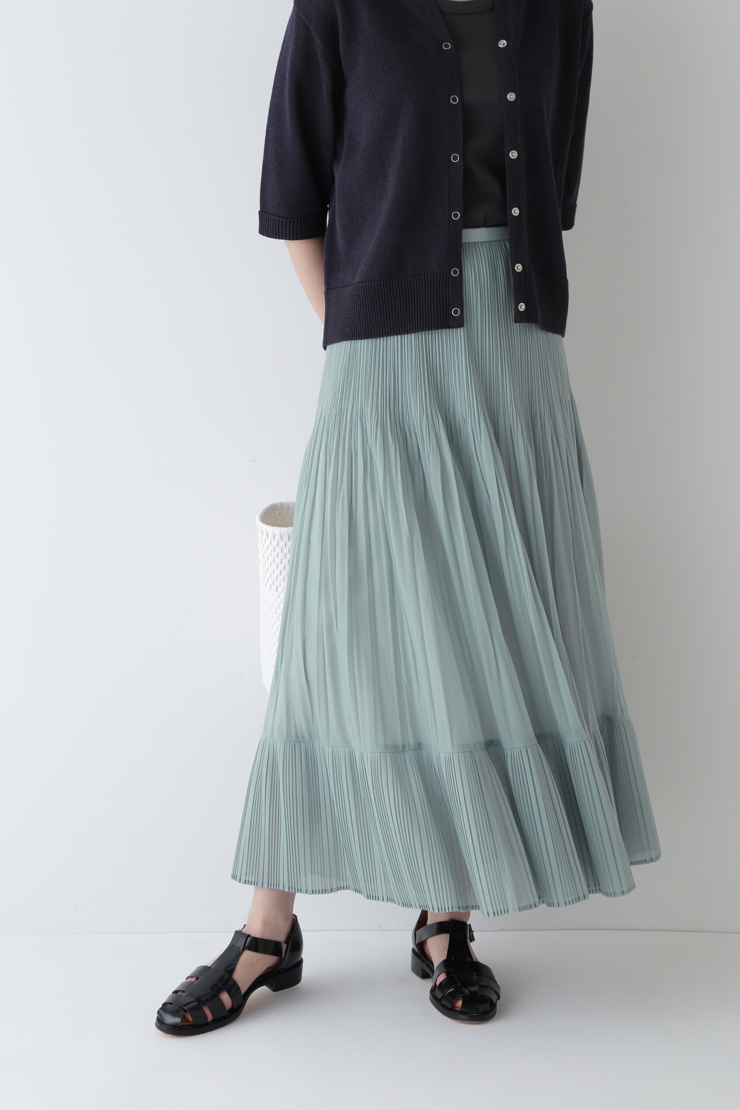  「◆オーガンジープリーツスカート」|スカート|ブルーグレー