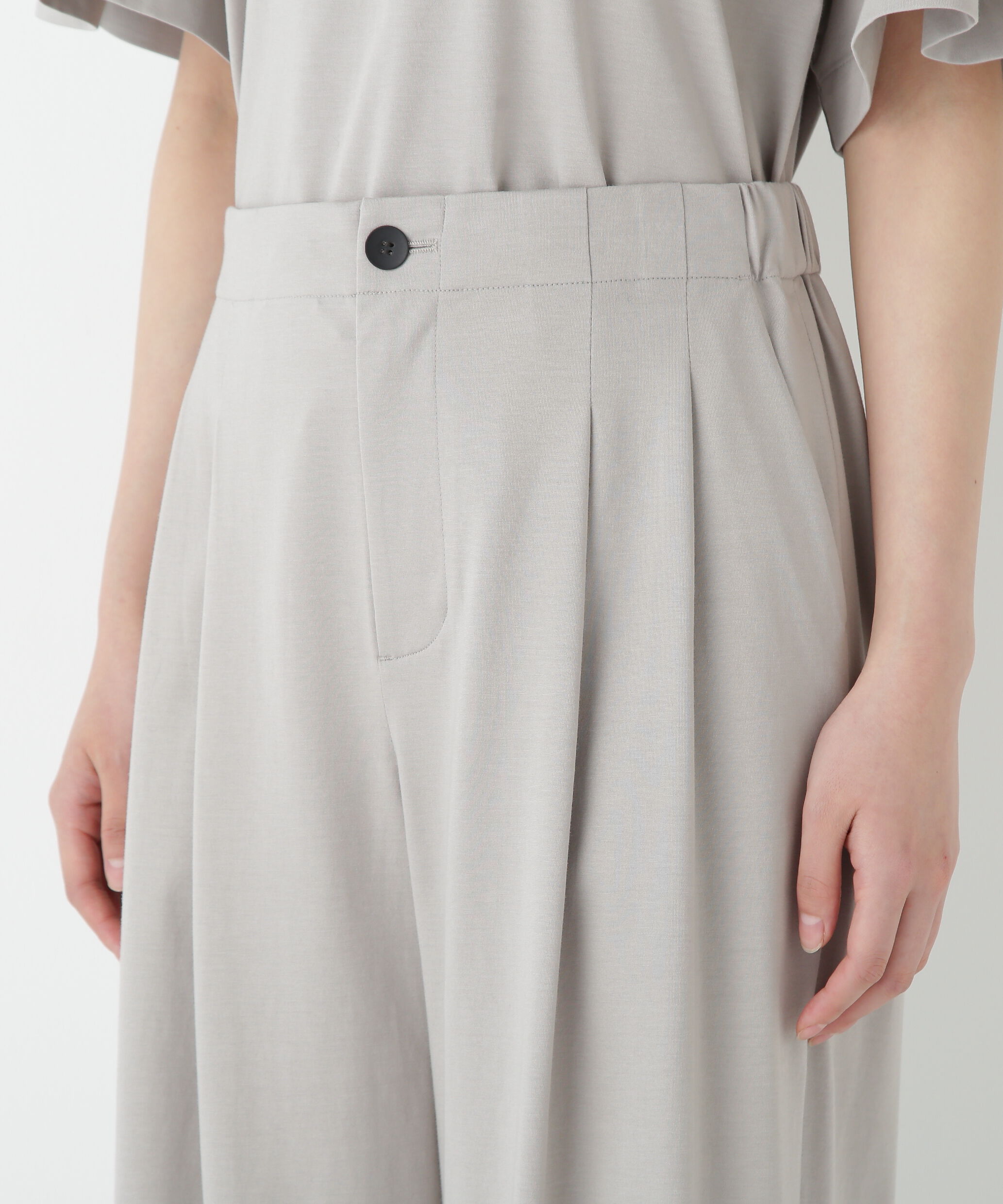  「◆プレーティング天竺タックセミワイドパンツ」|その他|