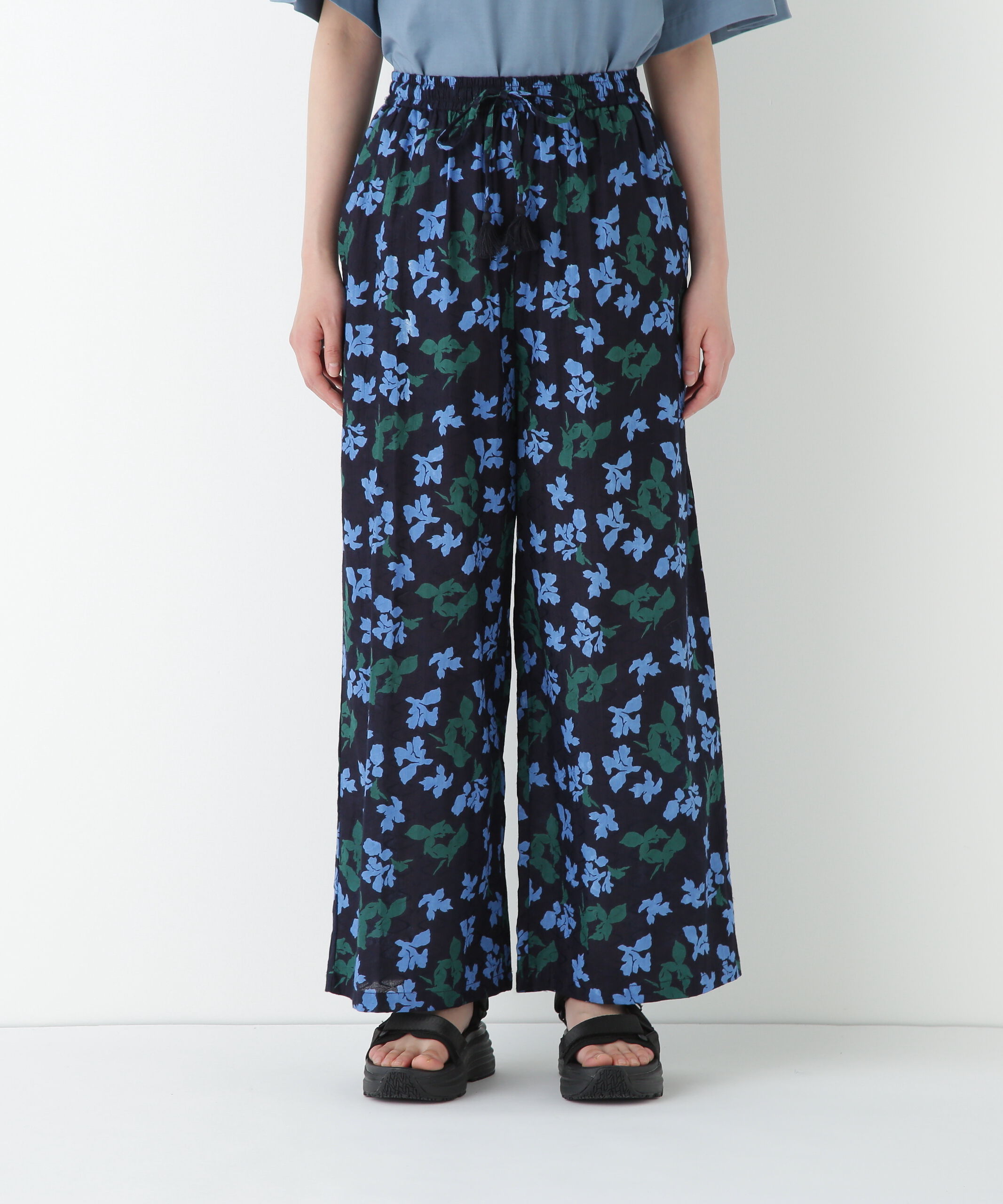  「◆インドドビーリーフプリントイージーセミワイドパンツ」|その他|