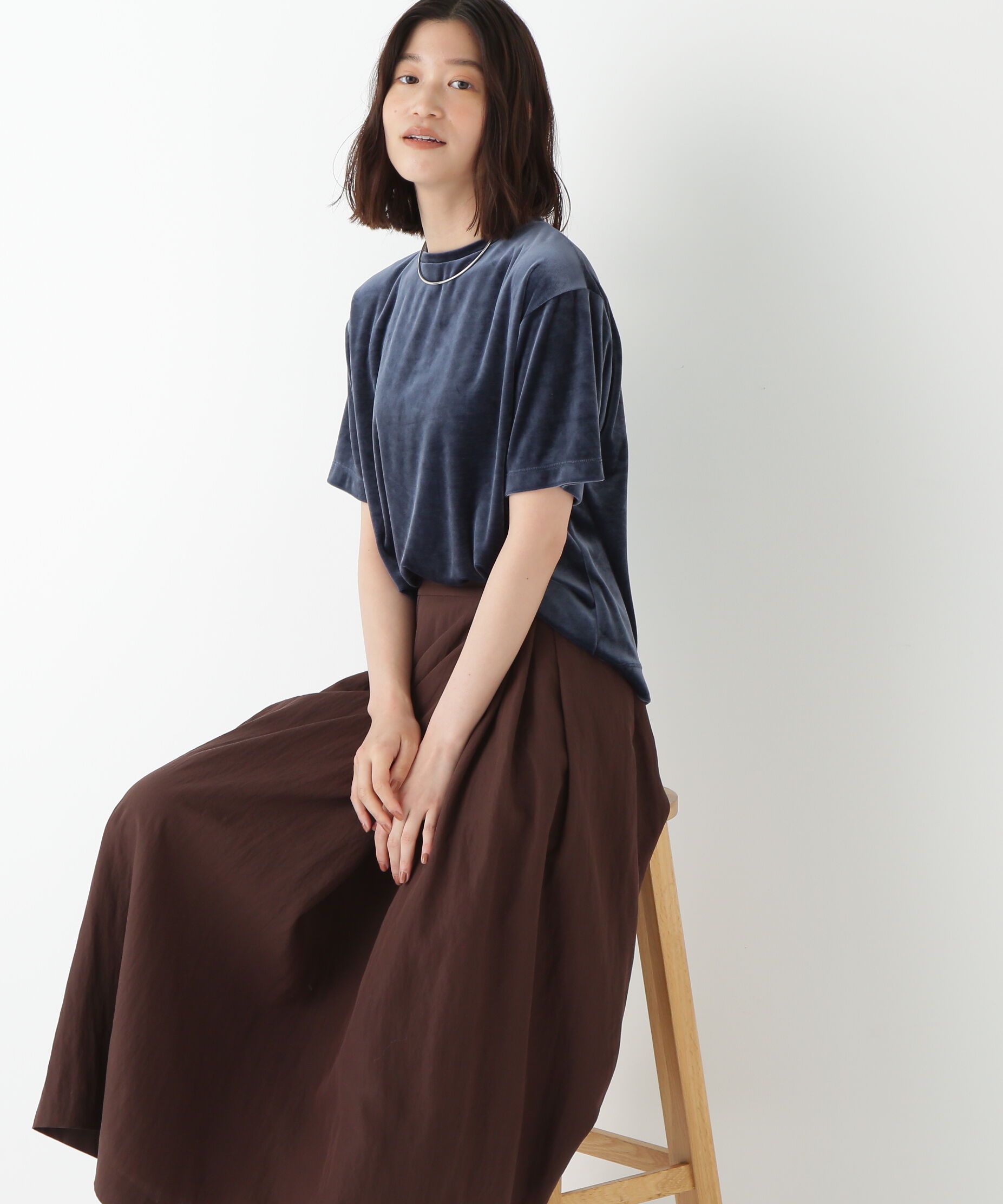  「◆ベロアＴシャツ」|Tシャツ・カットソー|ブルー