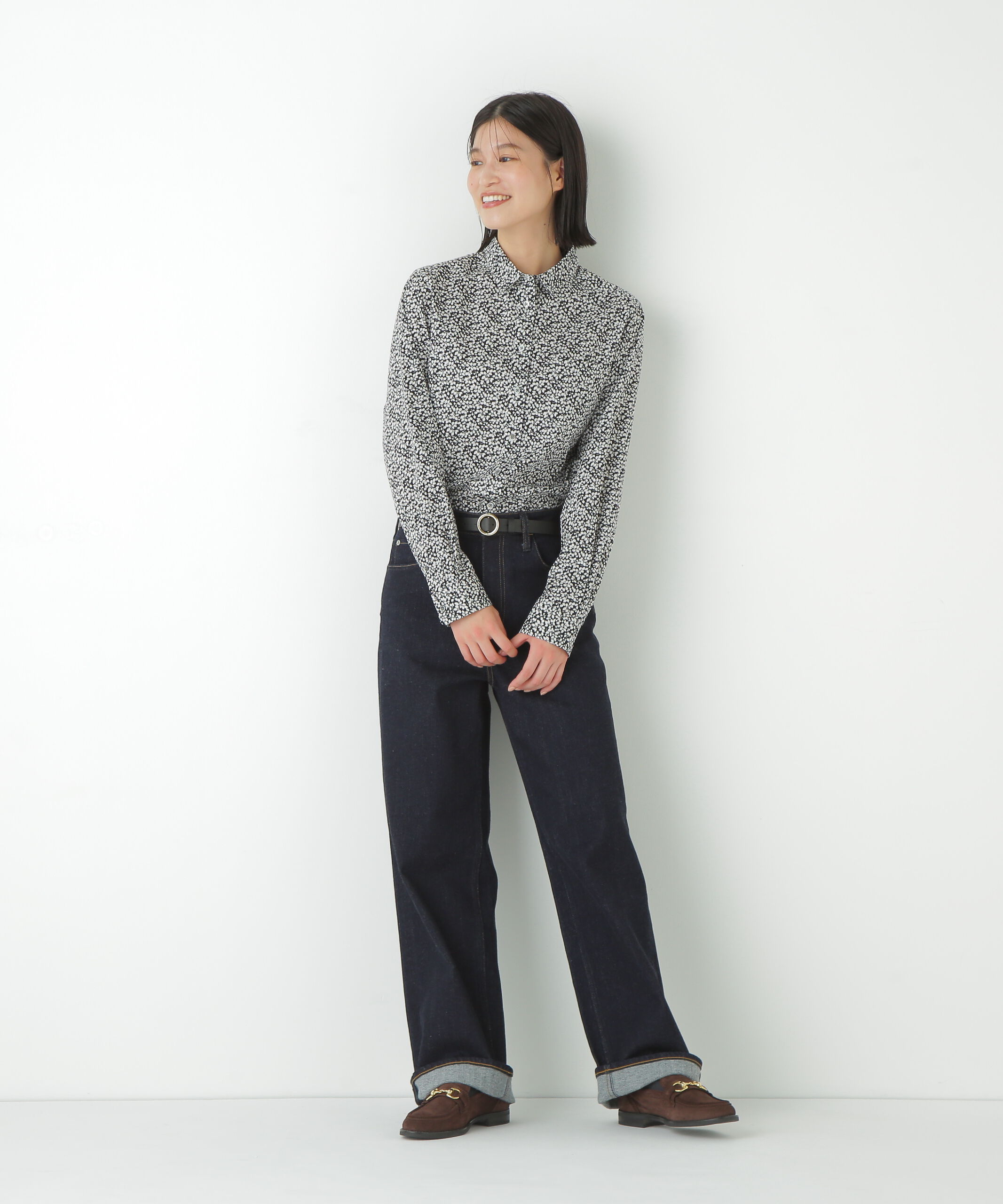  「◆リバティプリントベーシックカラーシャツ」|シャツ・ブラウス|