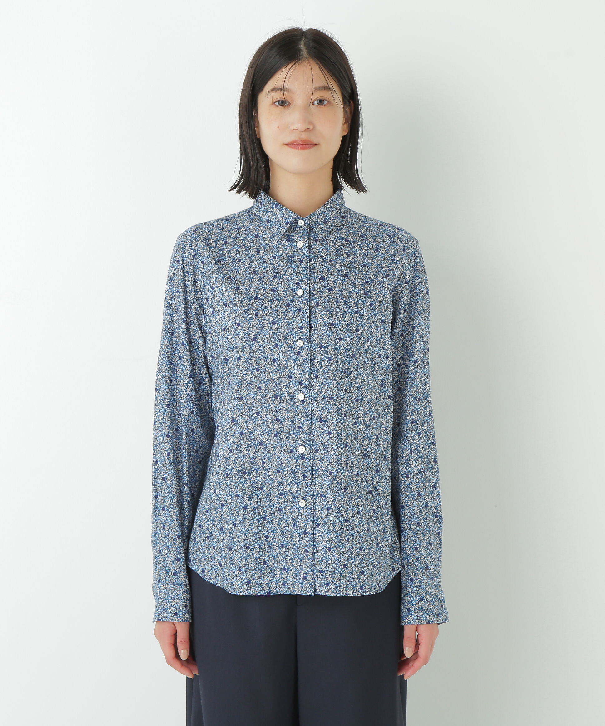  「◆リバティプリントベーシックカラーシャツ」|シャツ・ブラウス|