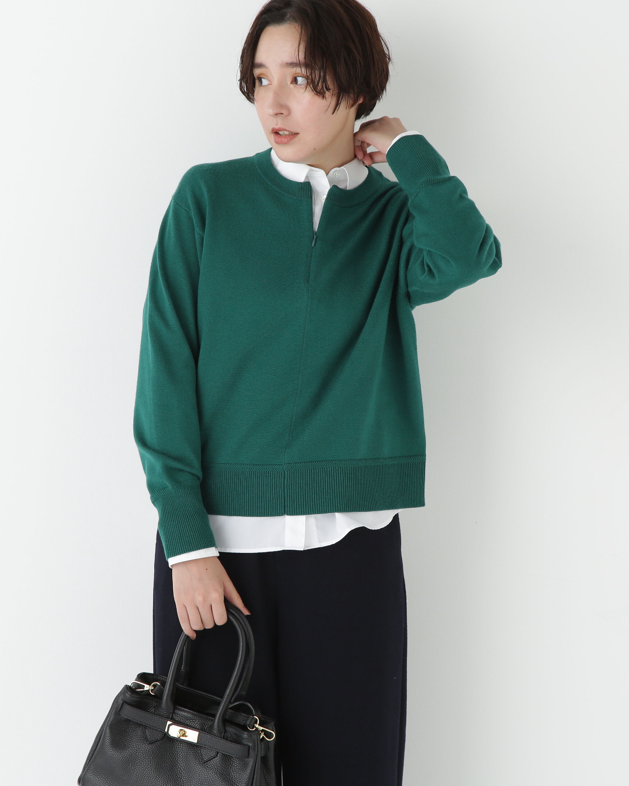  「◆ハイゲージプレーティングスキッパー風プルオーバー」|ニット・セーター|