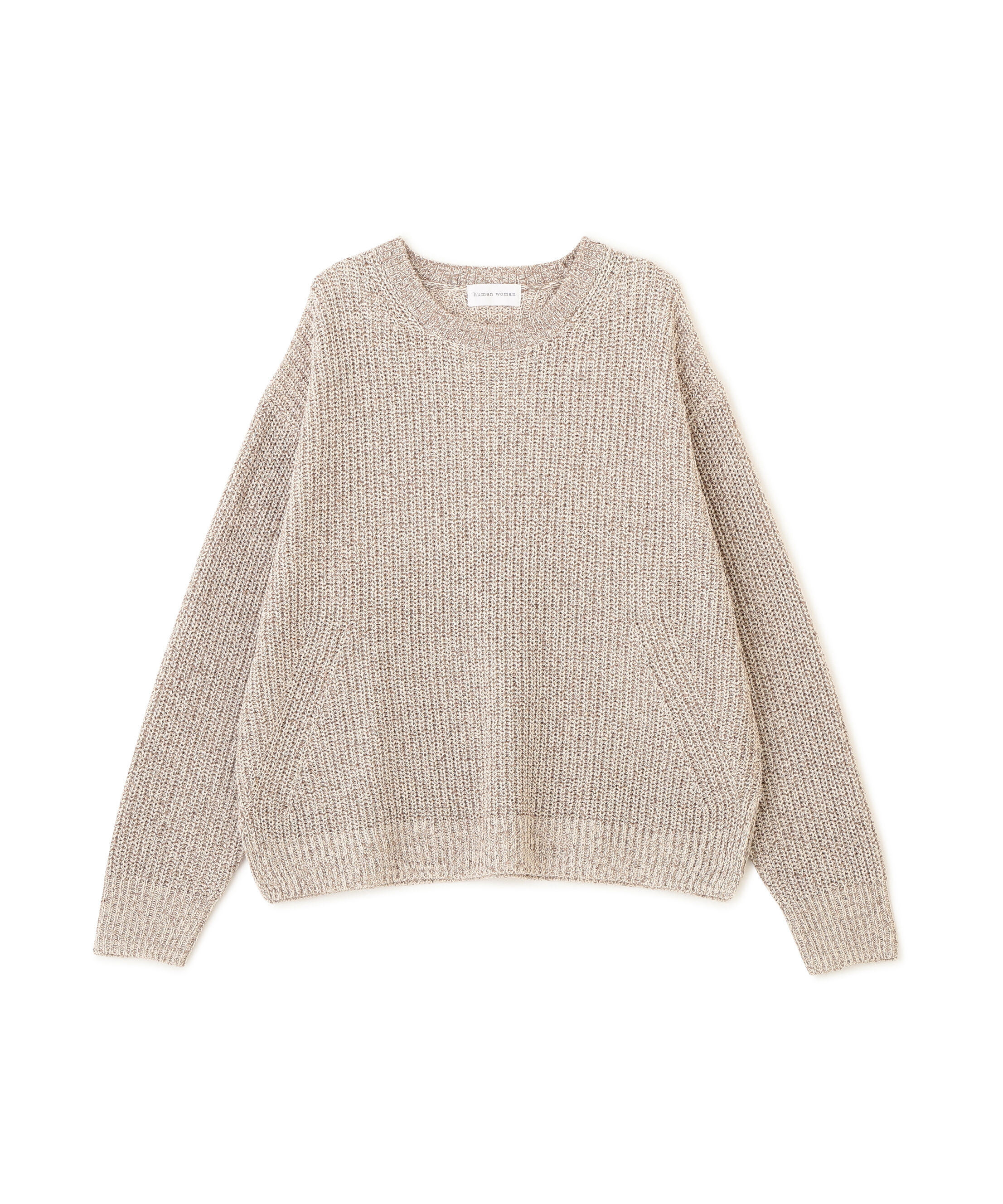  「◆ネップ入ペーパーヤーン片畦クルーネックプルオーバー」|ニット・セーター|