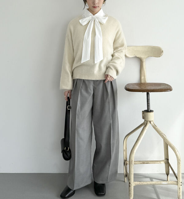 Doux archives「【ラクーンＭＩＸ】ファーニットボートネックプルオーバー」|ニット・セーター|