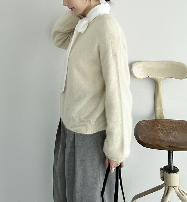 Doux archives「【ラクーンＭＩＸ】ファーニットボートネックプルオーバー」|ニット・セーター|
