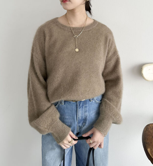 Doux archives「【ラクーンＭＩＸ】ファーニットボートネックプルオーバー」|ニット・セーター|MOCHA