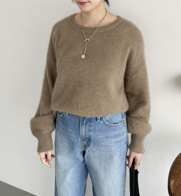 Doux archives「【ラクーンＭＩＸ】ファーニットボートネックプルオーバー」|ニット・セーター|