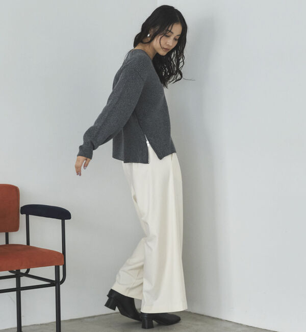 Doux archives「サイドＺＩＰラメＶネックニット」|ニット・セーター|