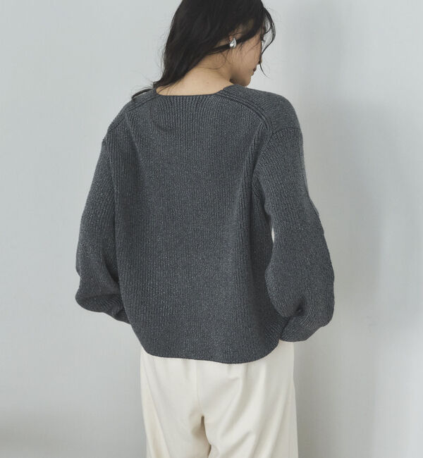 Doux archives「サイドＺＩＰラメＶネックニット」|ニット・セーター|