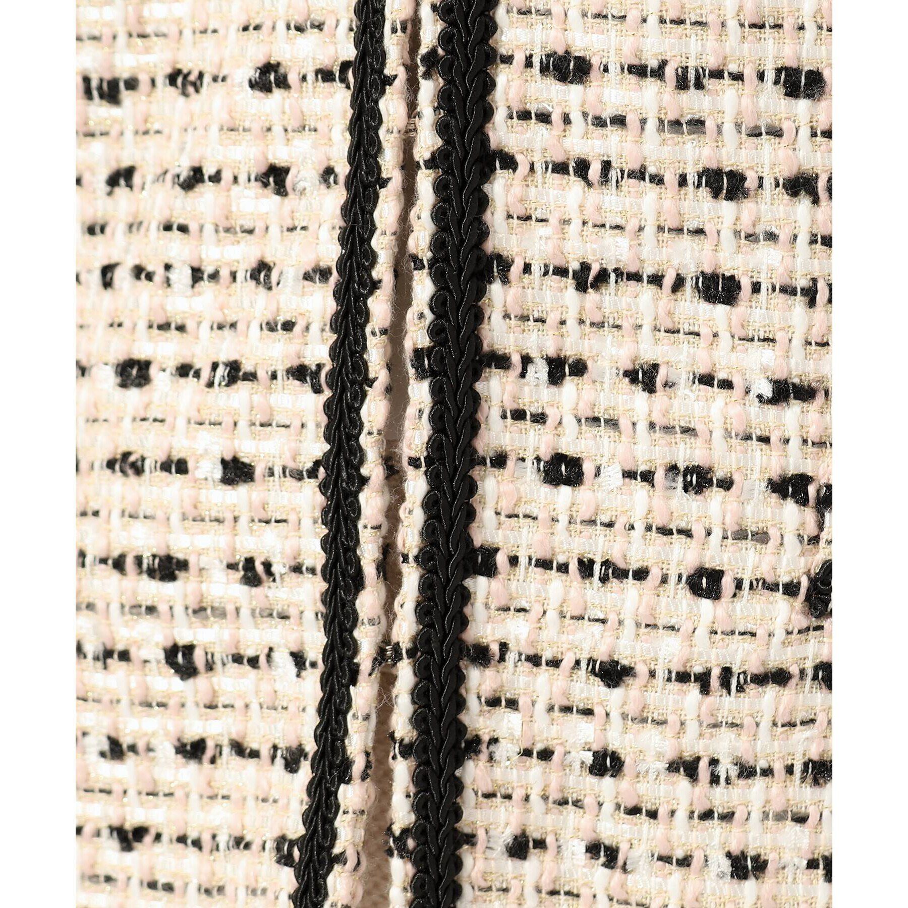 SHOO･LA･RUE「【S-5L】ネオリッチツイードジャケット」|ノーカラージャケット|