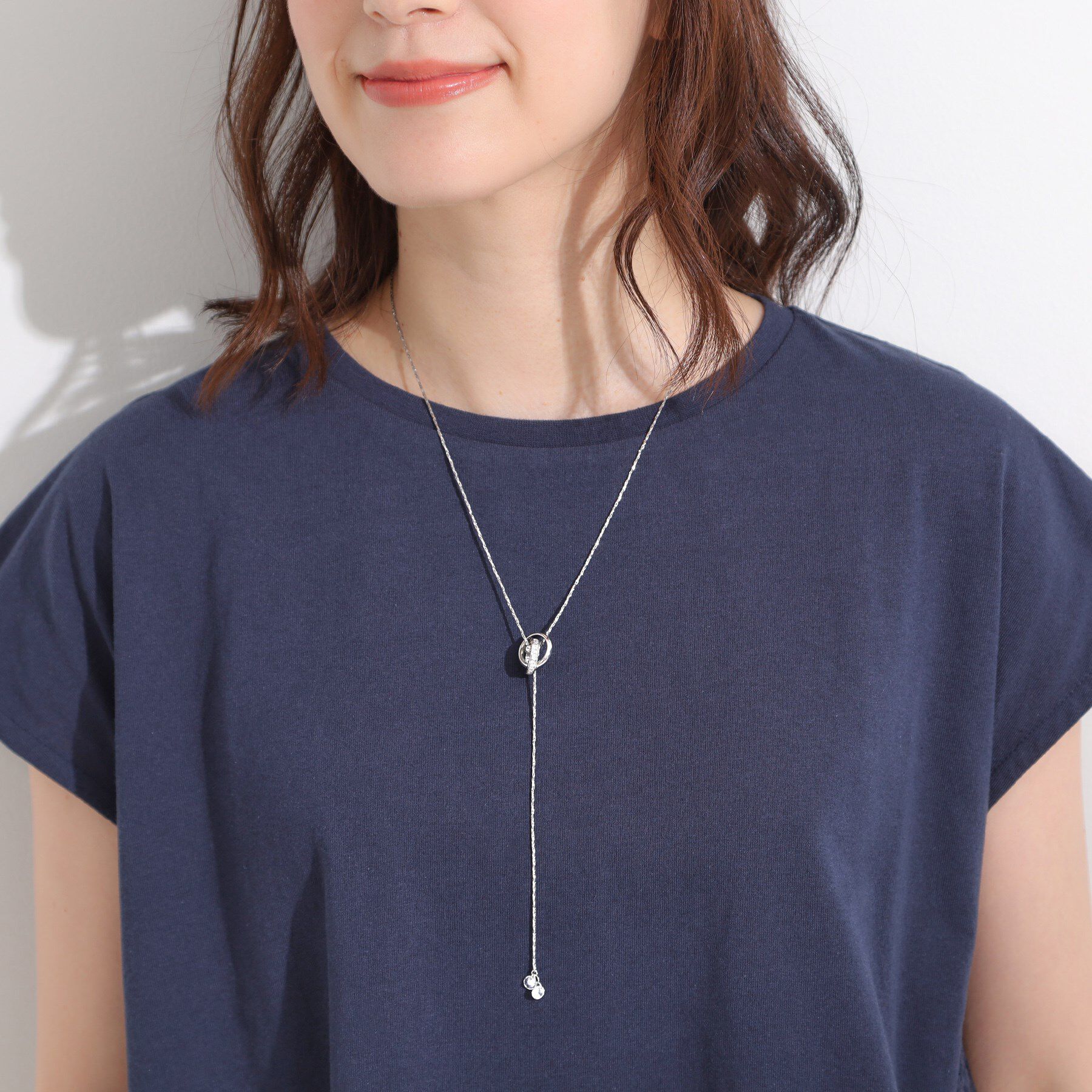 SHOO･LA･RUE「【2WAY】リング＆クリアドロップネックレス」|ネックレス|