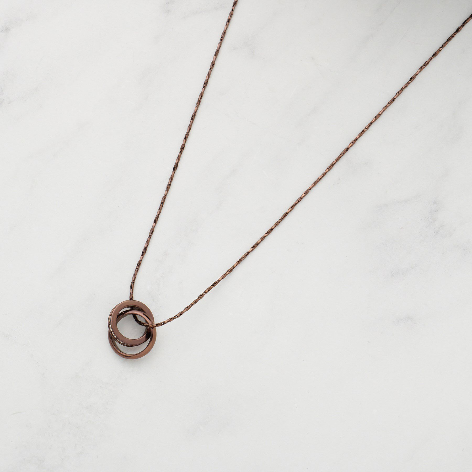 SHOO･LA･RUE「【2WAY】リング＆クリアドロップネックレス」|ネックレス|ブラウン(043)