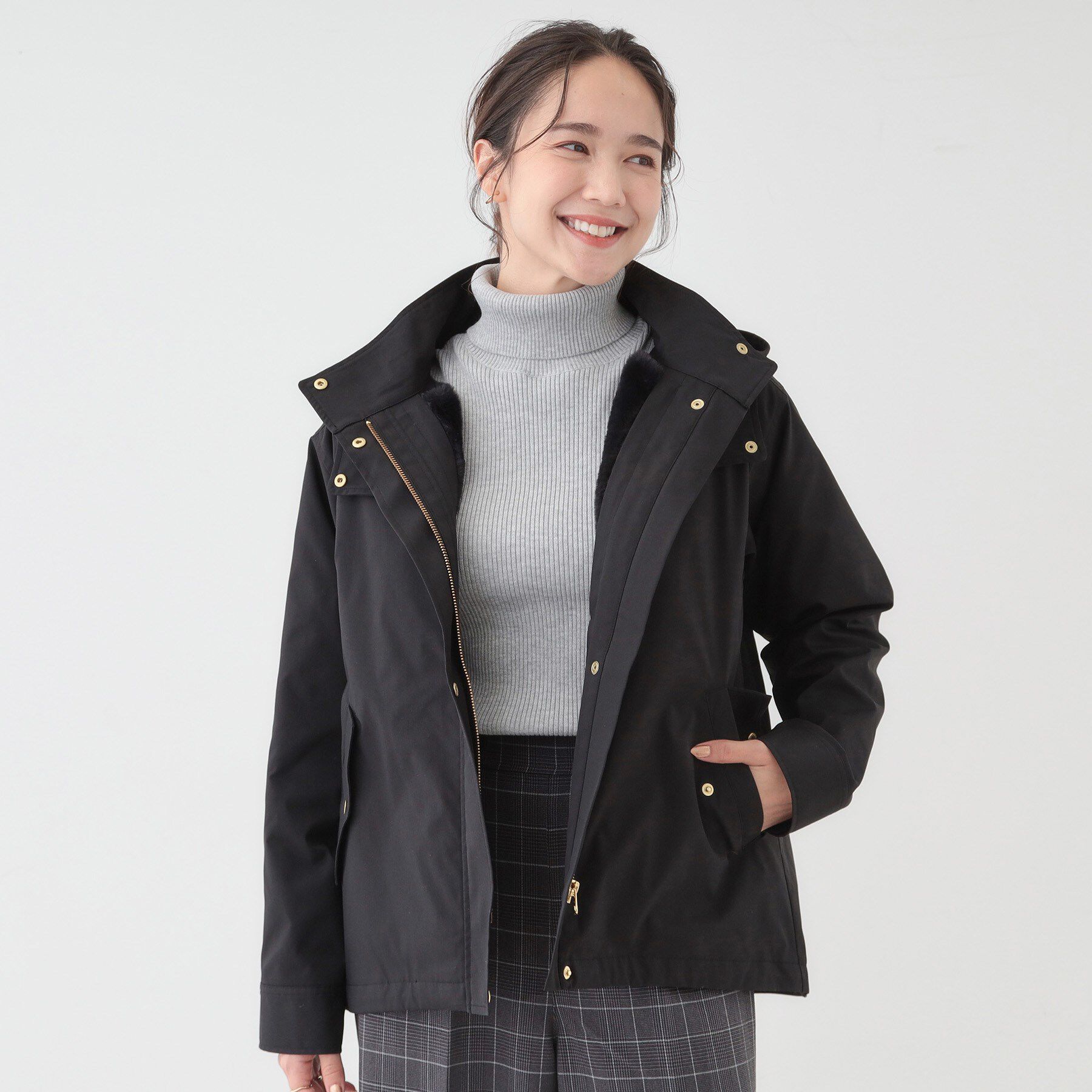 SHOO･LA･RUE「【撥水/マルチWAY】フェイクファーライナー付き 欲張りマンパ」|ブルゾン・スタジャン|