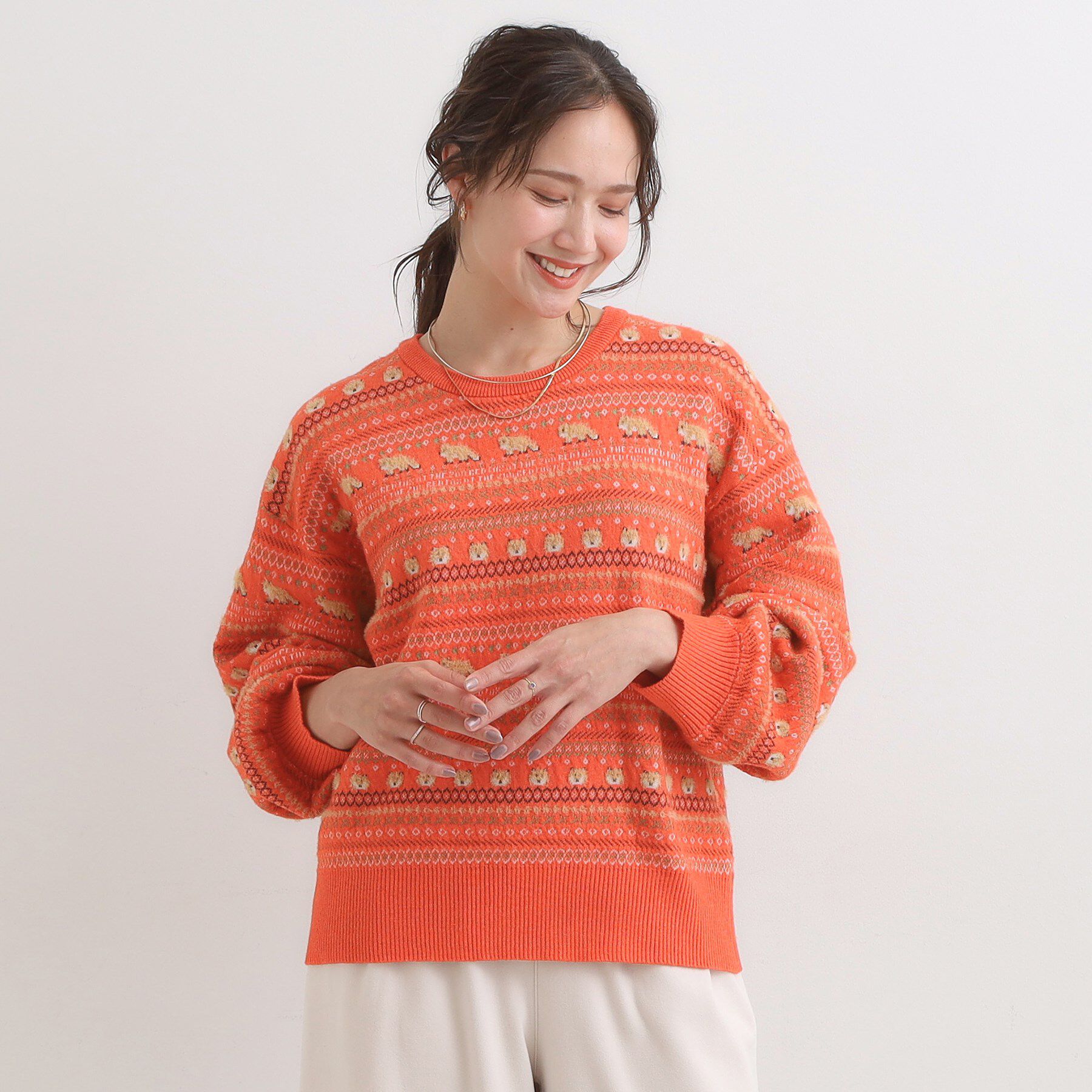 SHOO･LA･RUE「【旭山動物園応援商品】ノルディック柄 モールニット」|ニット・セーター|