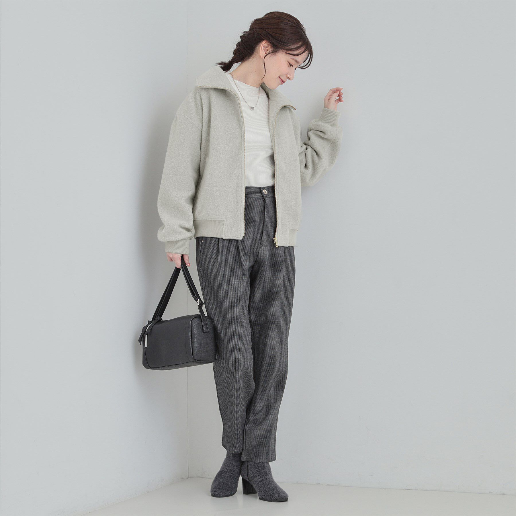 SHOO･LA･RUE「【S-LL】お顔周りがすっきり見える スライバージャケット」|ブルゾン・スタジャン|