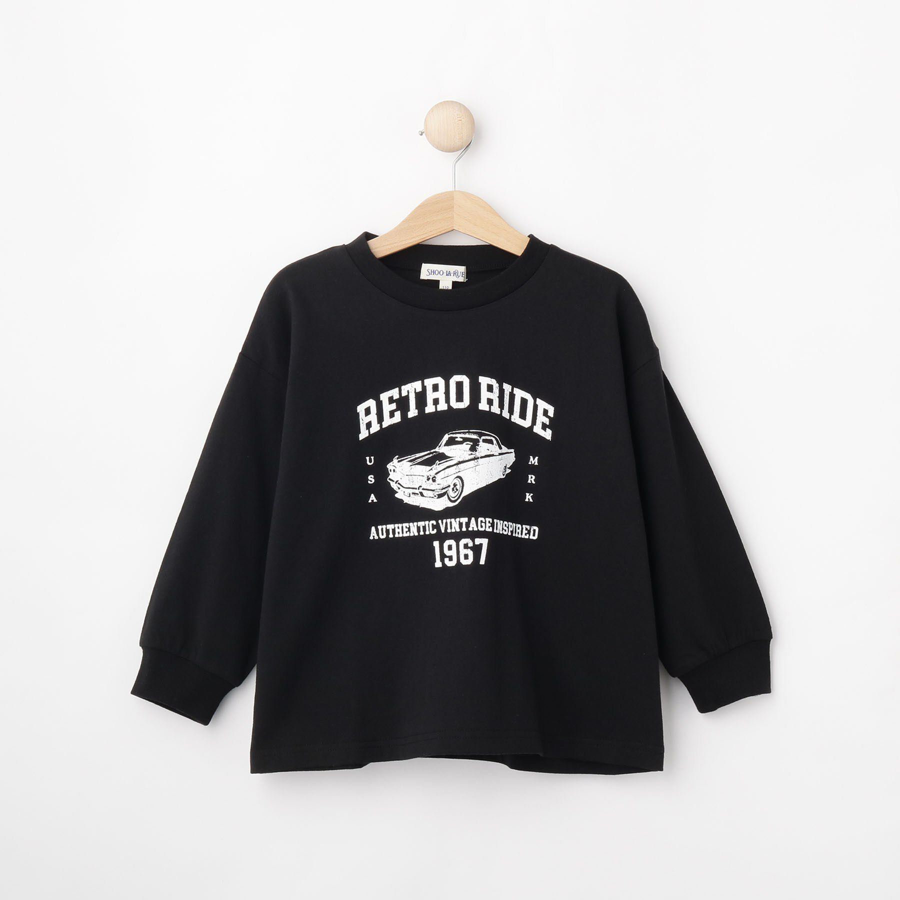 SHOO･LA･RUE「【100-150cm】プリントアソートベーシックロンT」|Tシャツ・カットソー|ブラック(019)