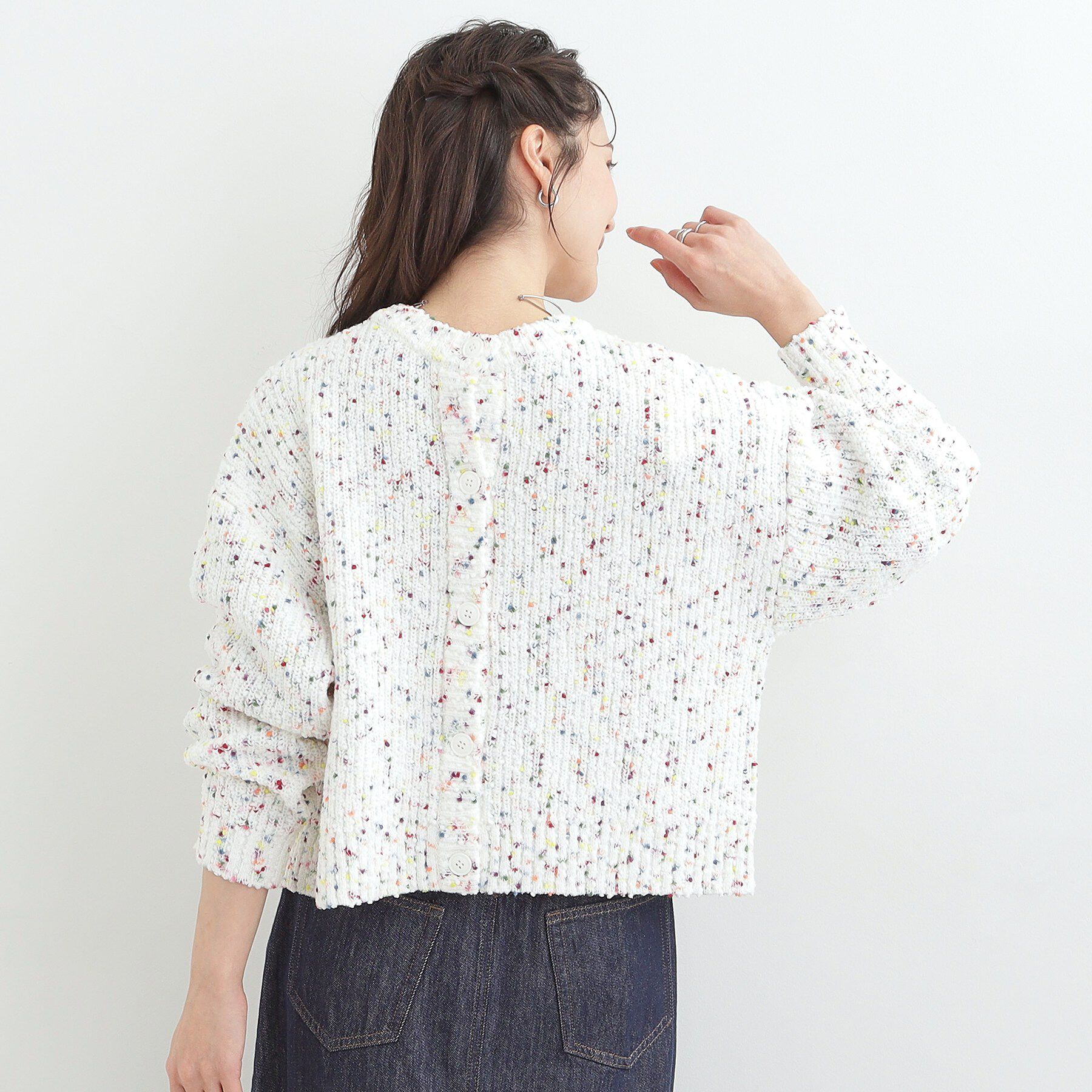 SHOO･LA･RUE「【洗濯機可/前後2WAY】ぽこぽこニットカーディガン」|カーディガン|