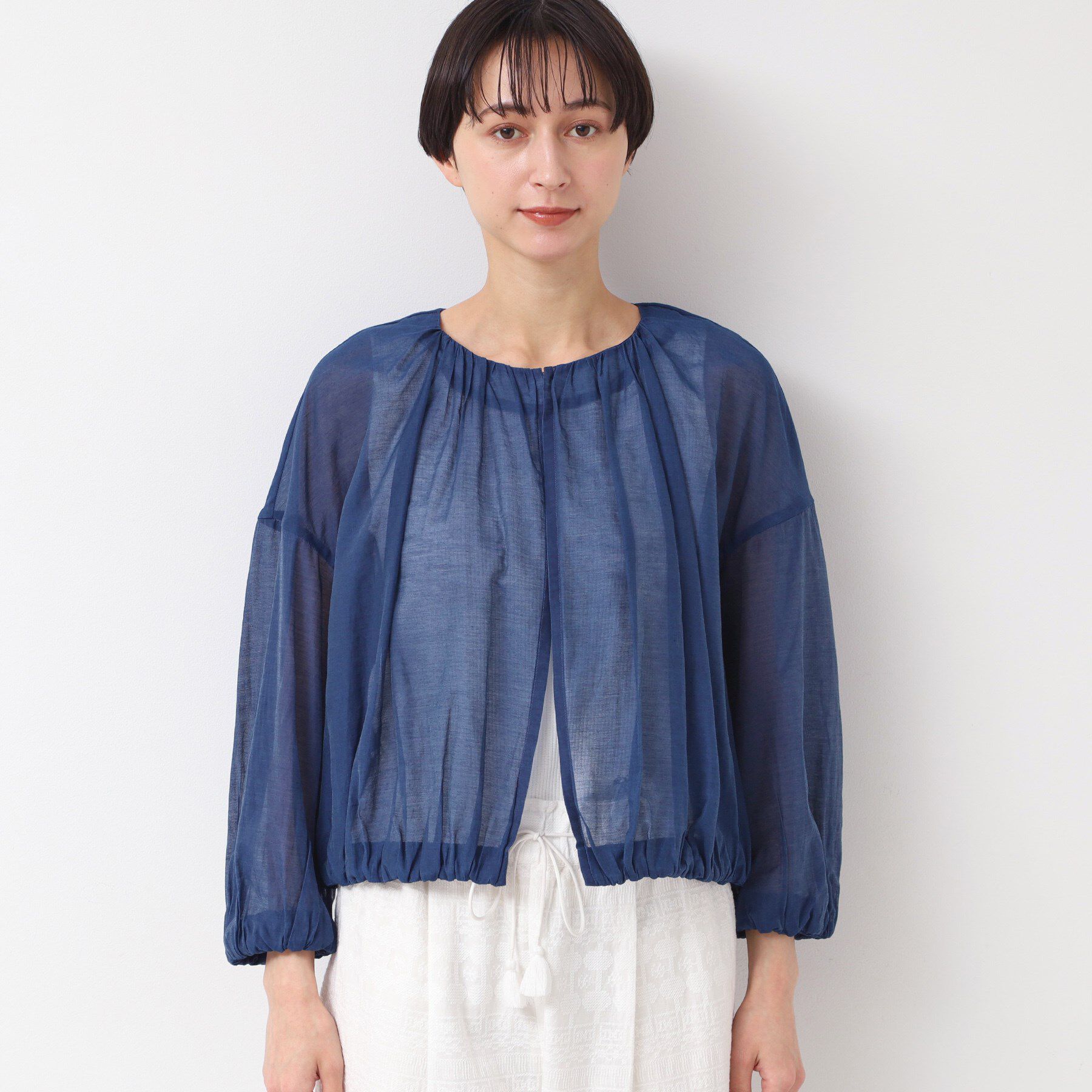 Dessin「【洗える】シアーデニムギャザージャケット」|デニムジャケット|