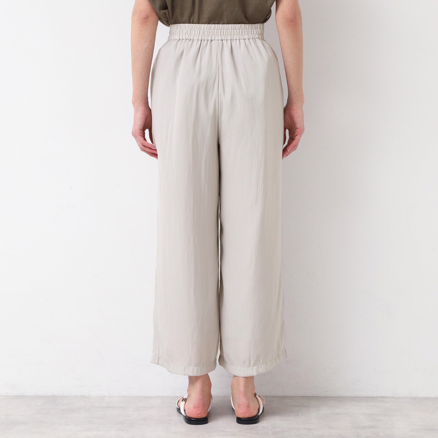 Dessin「【ウエストゴム・洗える】サテンワイドパンツ」|その他|