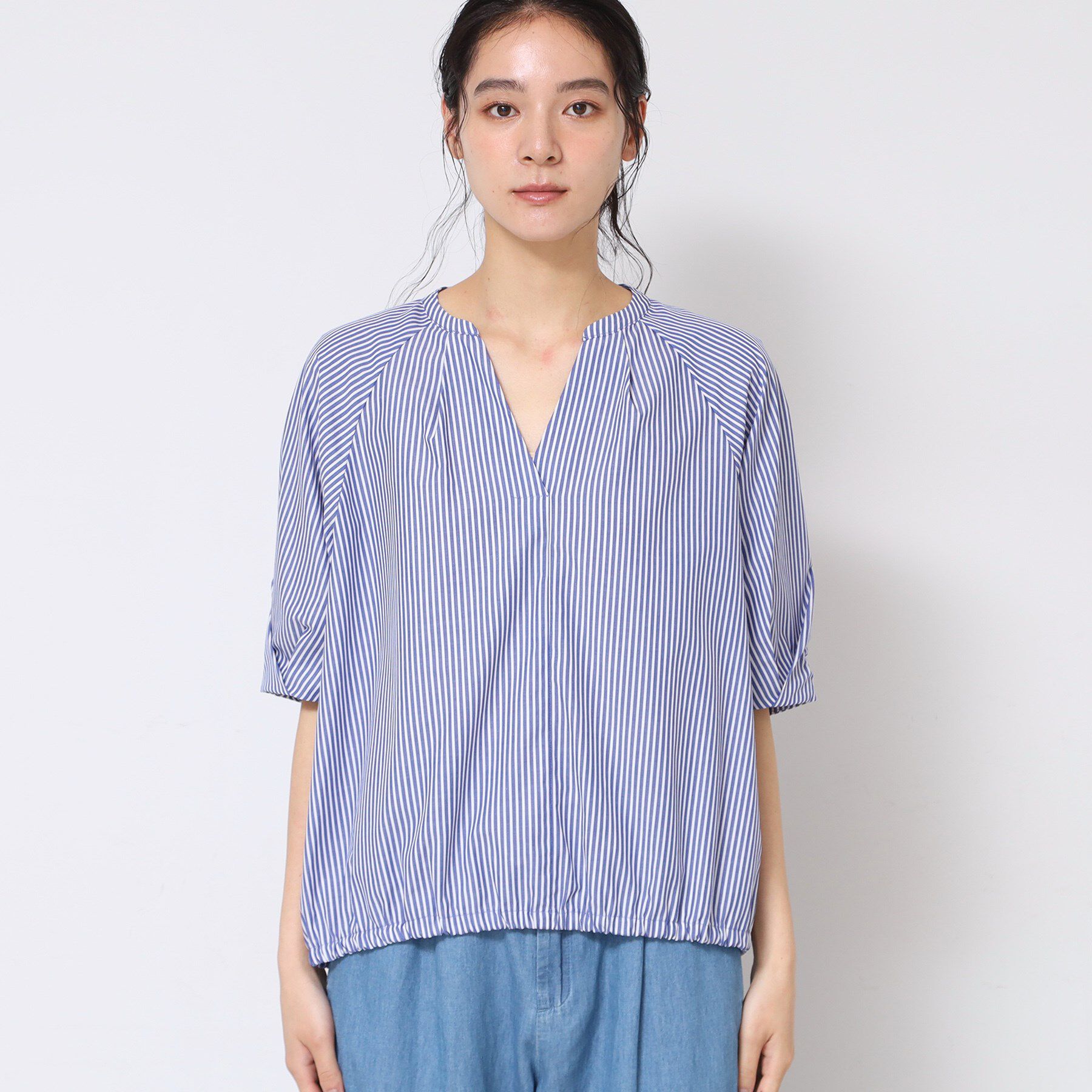 Dessin「【洗える・4サイズ展開】パフスリーブ五分袖ブラウス（XS～L）」|シャツ・ブラウス|