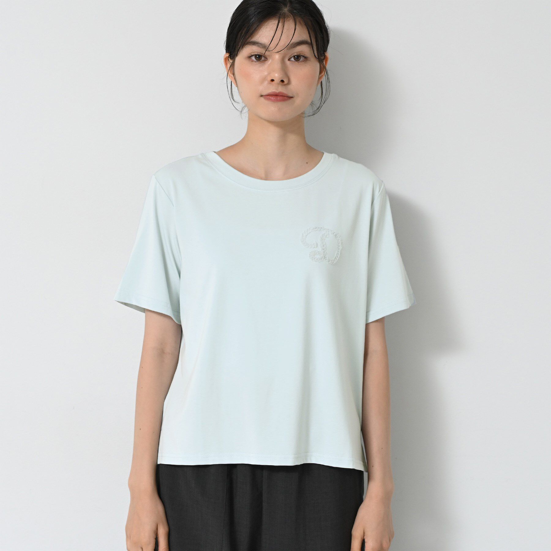 Dessin「【洗える】チュール刺繍Tシャツ」|Tシャツ・カットソー|